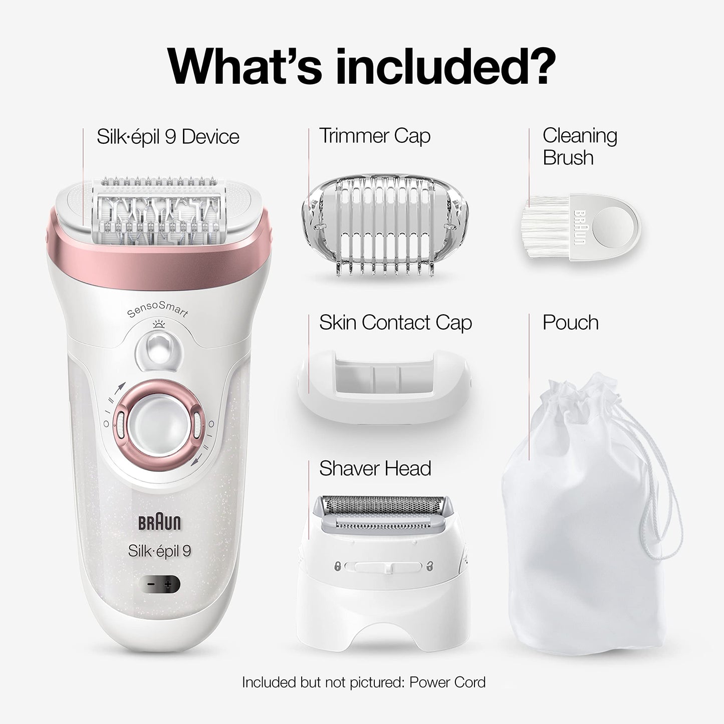 Braun Epilator Silk-Épil 9 9-720, Facial Hair Removal For Women, Wet & Dry, Womens Shaver & Trimmer, Cordless, Rechargeable