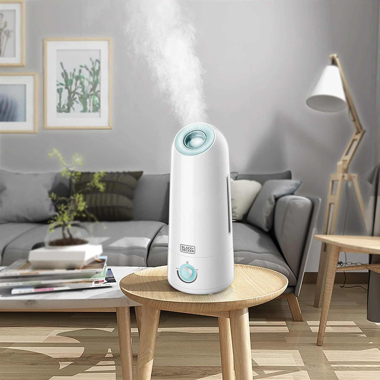 BLACK+DECKER Air Humidifier 25W 5L Coverage 430sqft, Ultrasonic System With Mist Level Control Auto Shutoff and Water Indicator That Removes Impurities From The HM5000-B5