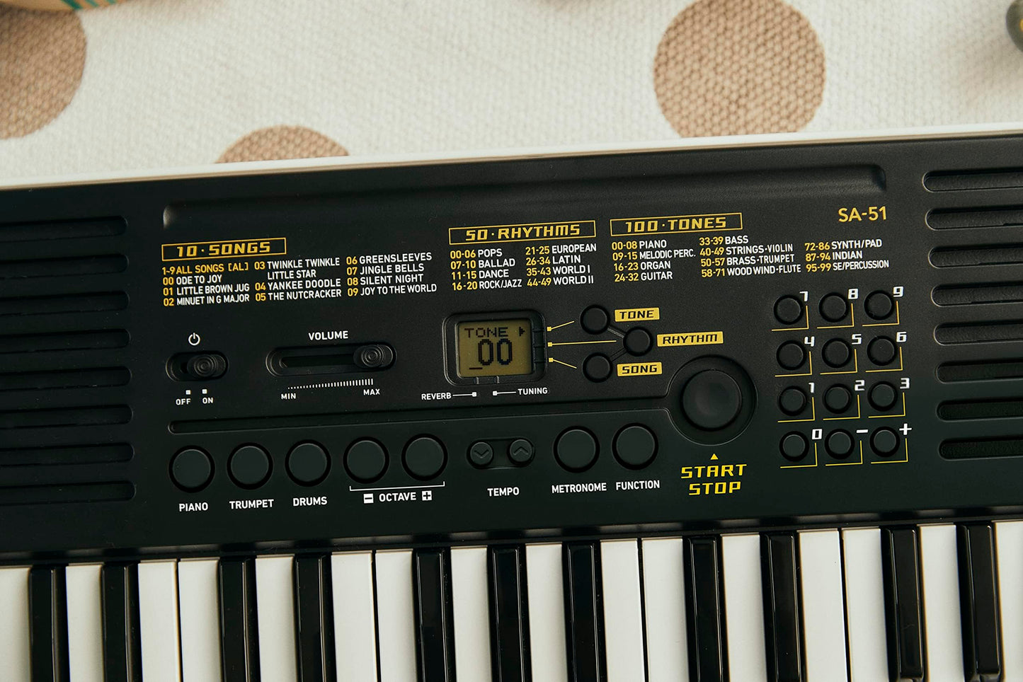 Casio SA-50 32 Mini-Keys Keyboard in White and Green