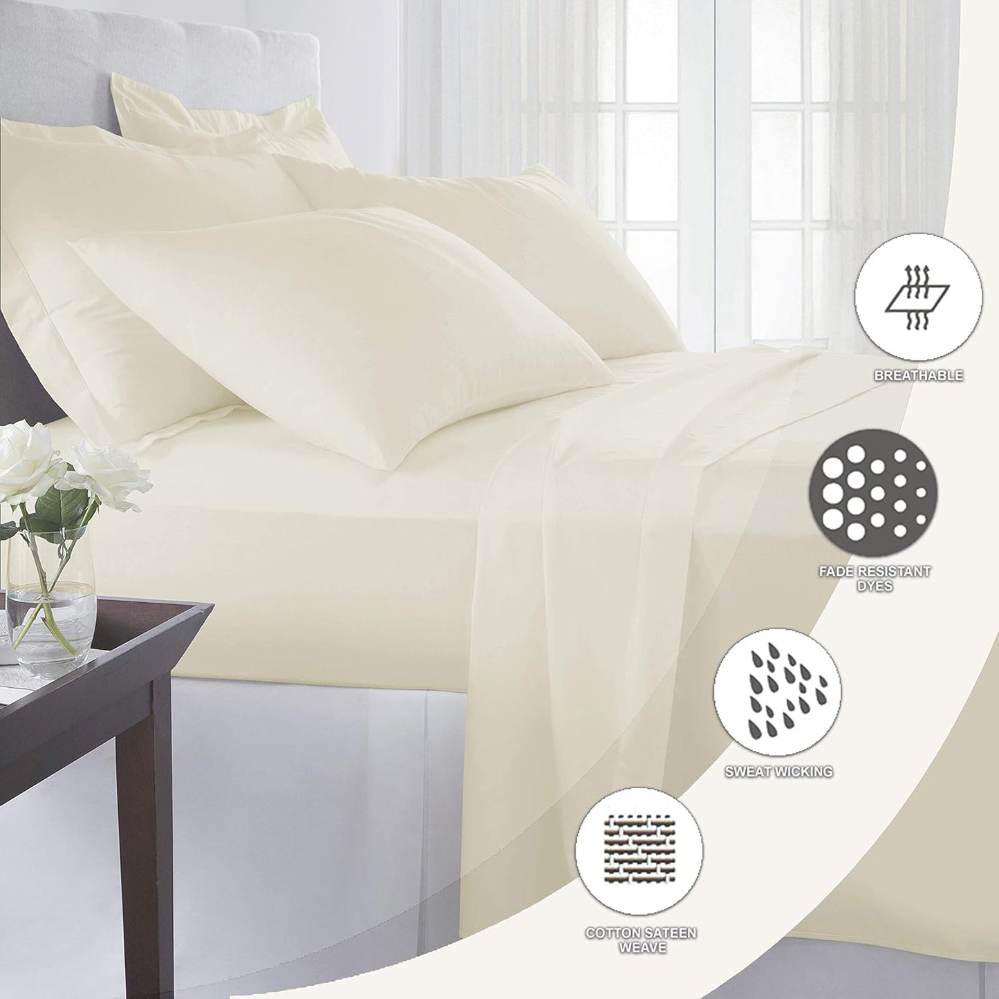 Pizuna Pure 100% Cotton Queen Duvet Cover Set, 800 Thread Count Long Staple Cotton Thick Sateen Weave with Button Closure (Combed Baby Blue Cotton Duvet Cover Queen)