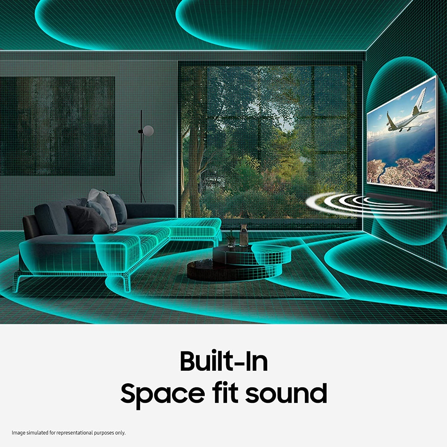 Samsung Q-Symphony soundbar (HW-Q700B) with 3 Channels, 1 subwoofer Channel, and 2 up-Firing Channels, Dolby True HD with Google & Alexa Smart Speaker (Black)