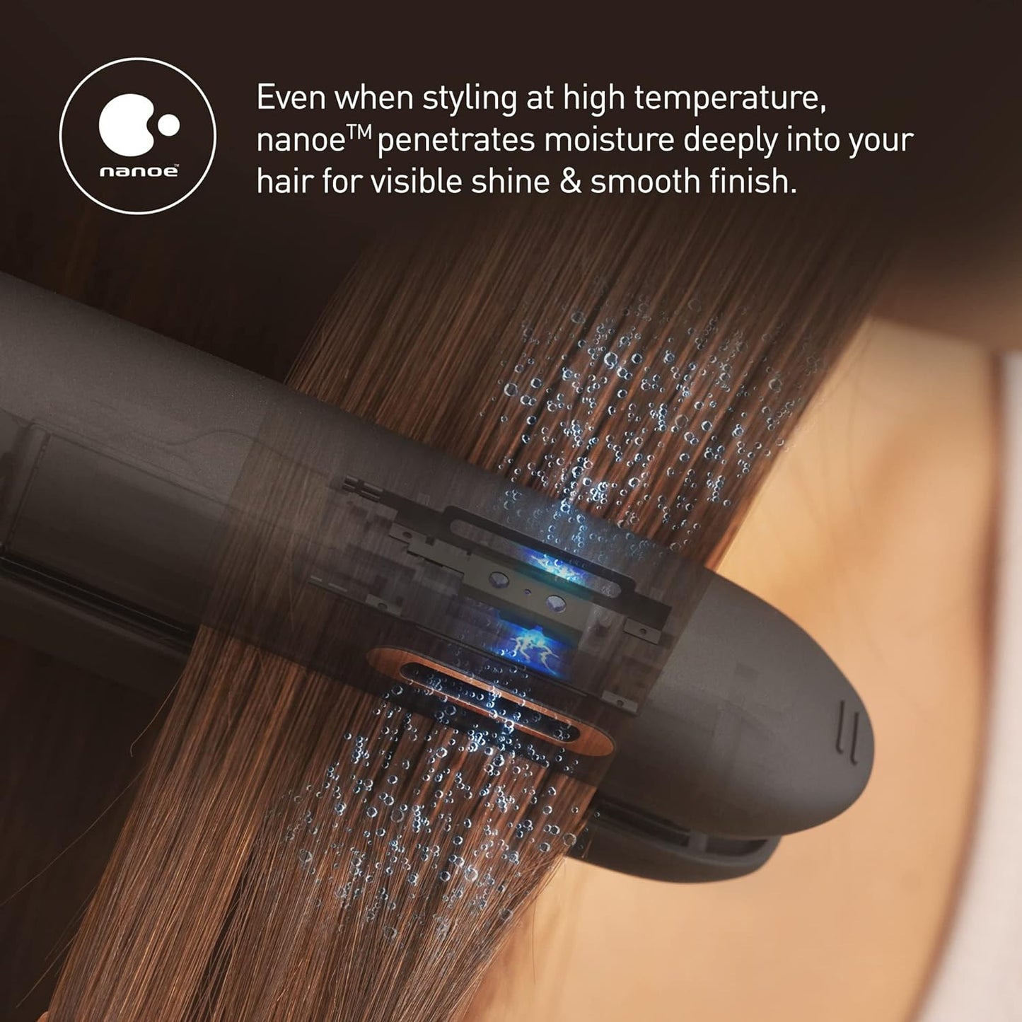 Panasonic EH-HS99 Nanoe Ceramic Hair Straightener for Improved Shine with Temperature Control (Black/Rose Gold)