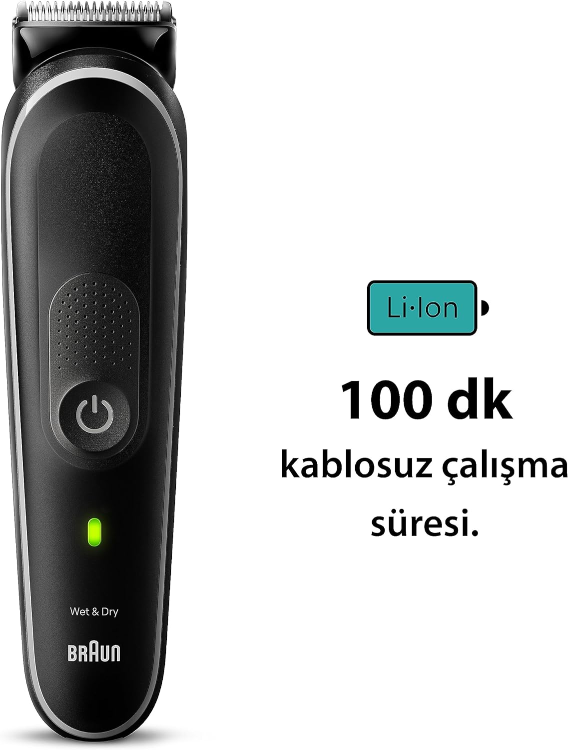 Braun MGK5245 7 in 1 Hair Clipper, Beard and Face Trimmer, Black/Blue