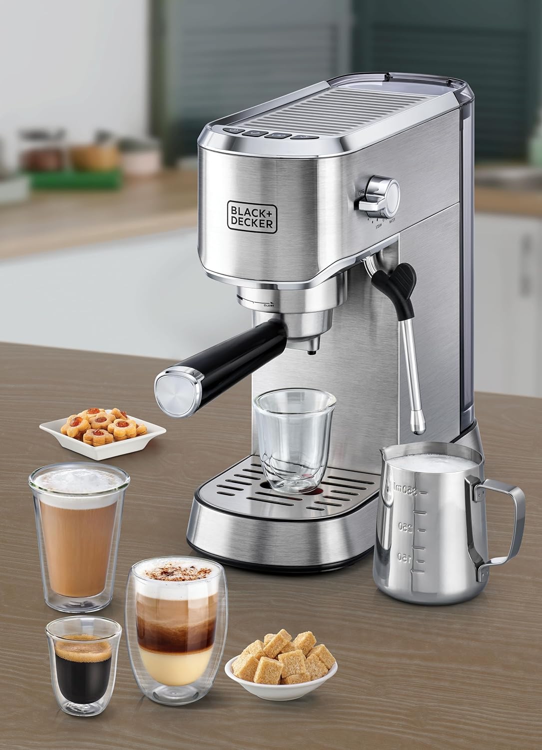 Black+Decker 750W 10 Cup Coffee Maker/Coffee Machine With Glass Carafe For Drip Coffee, Silver/Black - Dcm750S-B5, 2 Years Warranty