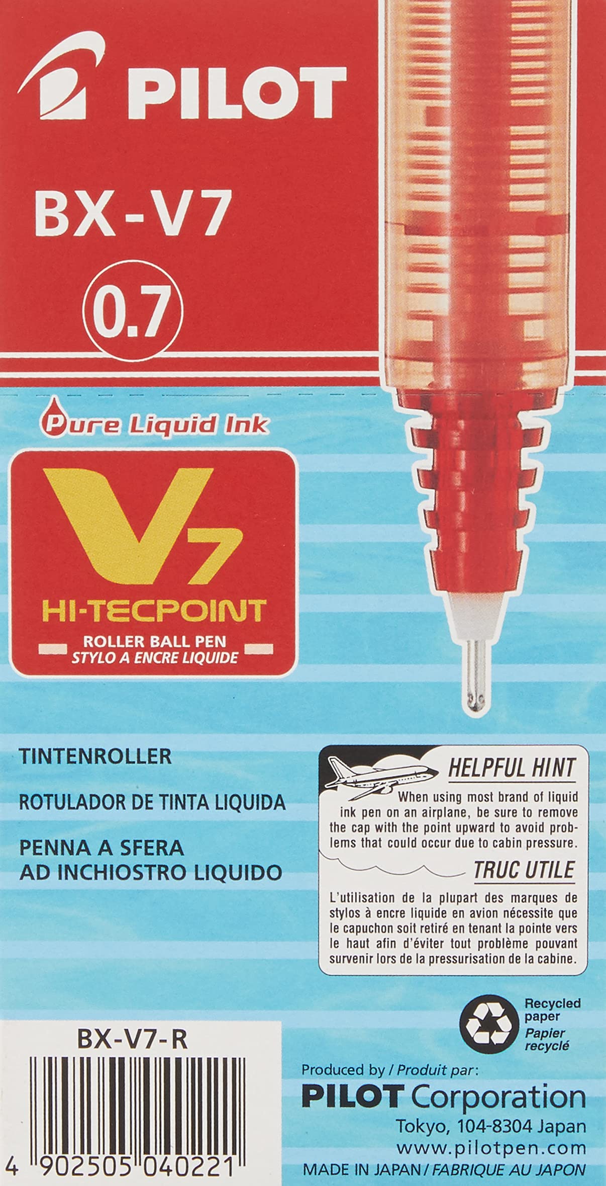 Pilot V7 Hi-Tecpoint Rollerball Pen, 0.7 mm Tip - Green