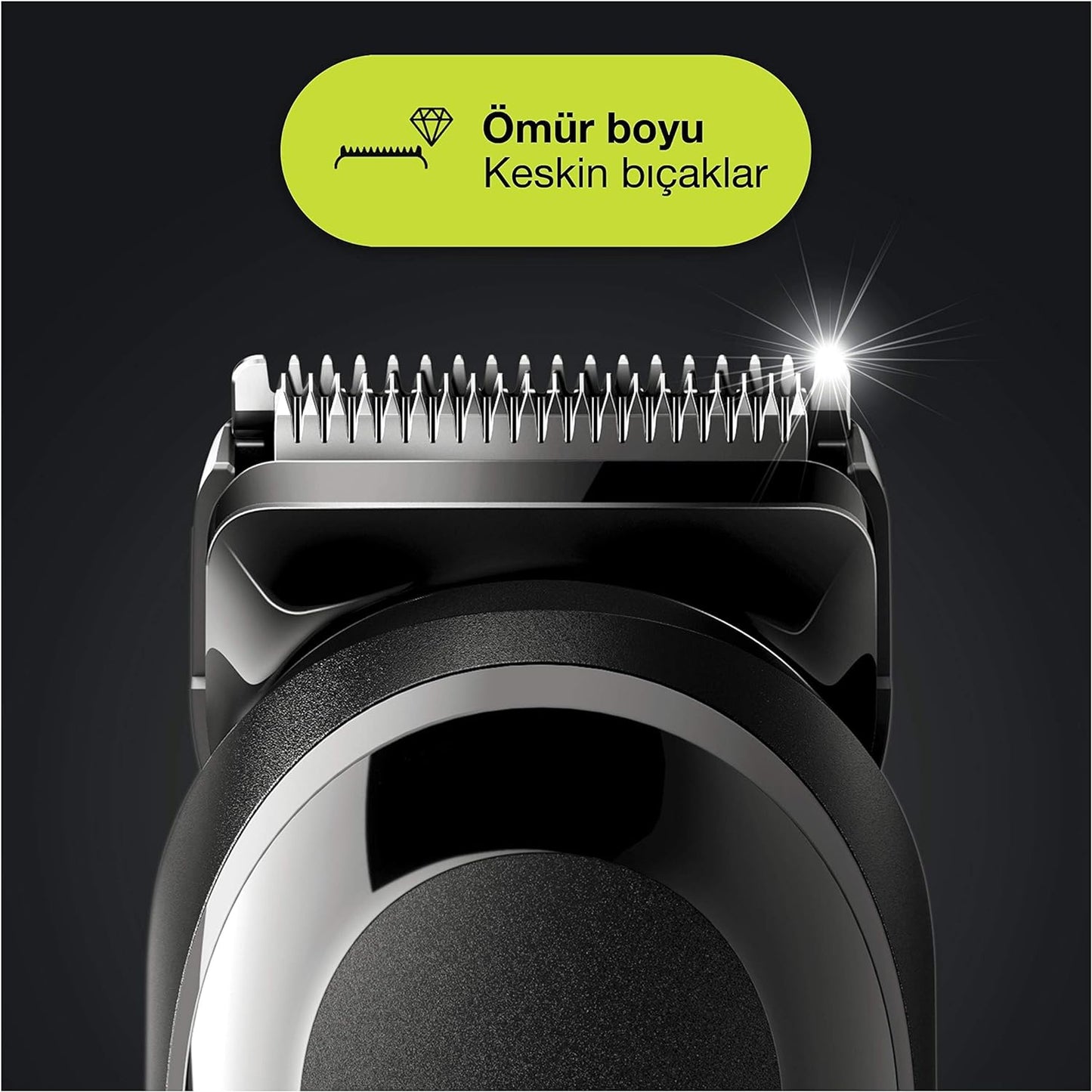 Braun MGK5245 7 in 1 Hair Clipper, Beard and Face Trimmer, Black/Blue