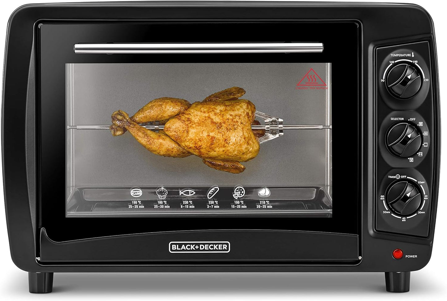 Black & Decker 2200W 70L Toaster Oven 90-230 Temp Setting, Double Grill With Convection And Glass Door For Safety+Multiple Accessories Toasting Baking Broiling TRO70RDG-B5 2 Years Warranty