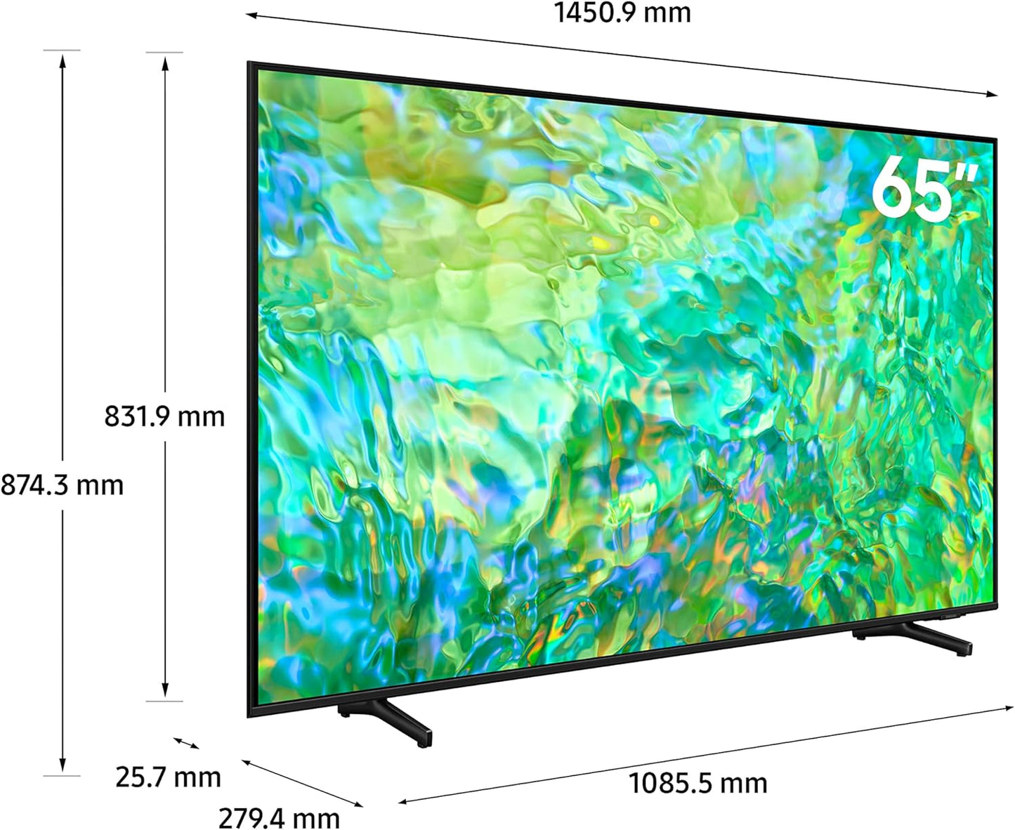 Samsung 75 Inch TV Crystal UHD 4K Crystal Processor 4K Airslim Dynamic Crystal Color - UA75CU8000UXZN (2023 Model)