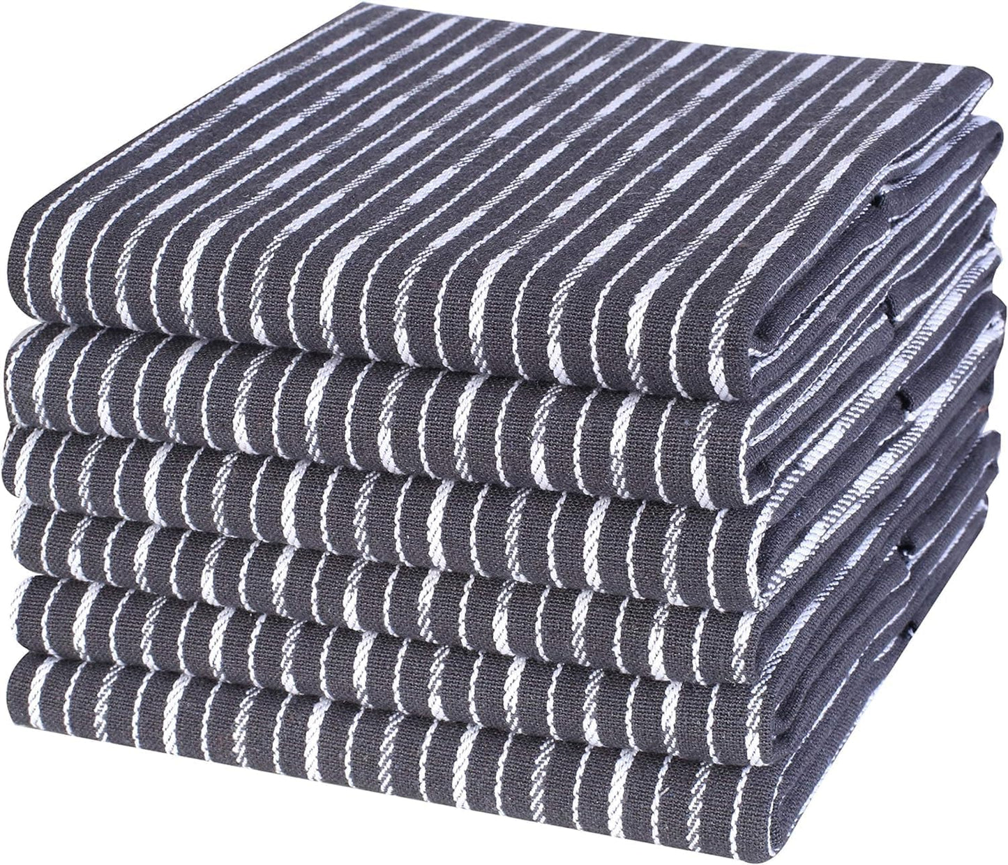 Lavish Touch Brookyn Stripe Kitchen Towel 18x28 inch,100% Cotton