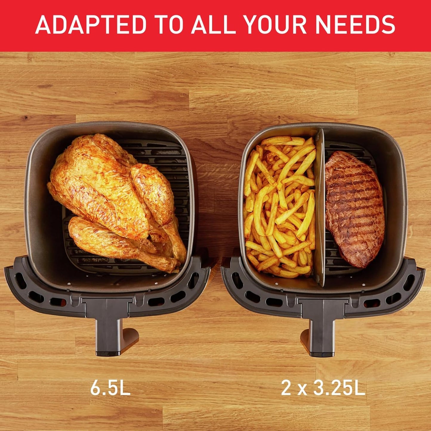 TEFAL Air Fryer | Easy Fry & Grill Digital 2-in-1 |4.2 L Capacity | 1550 W | Healthy Cooking | Air Fry + Grill | 8 Automatic Programs |Adjustable Temperature | Timer | 2 Years Warranty | EY505D27
