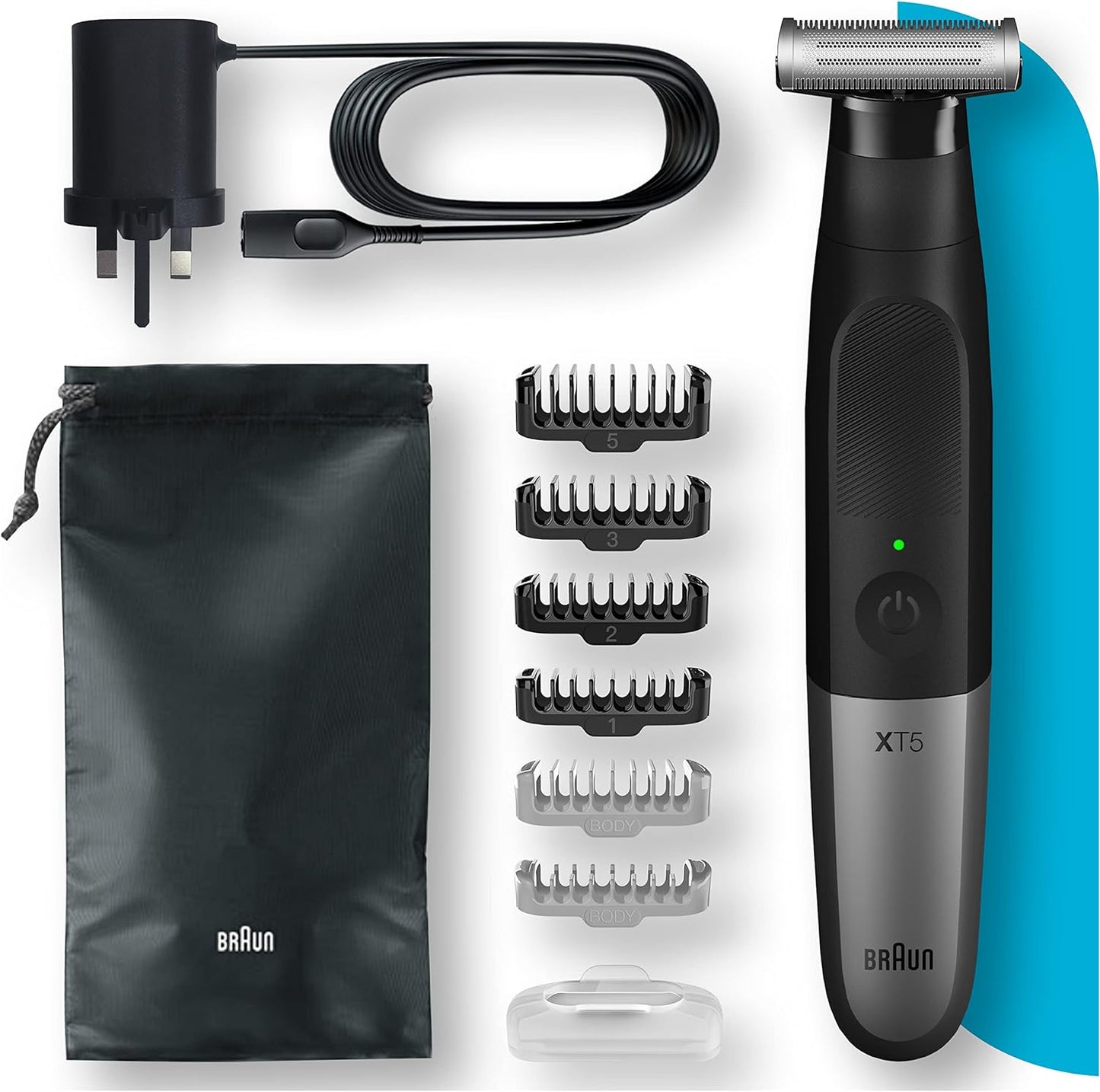 Braun Series X Xt5200 Wet & Dry All-In-One Tool Electric Razor & Beard Trimmer With 5 Attachments, Black/Silver