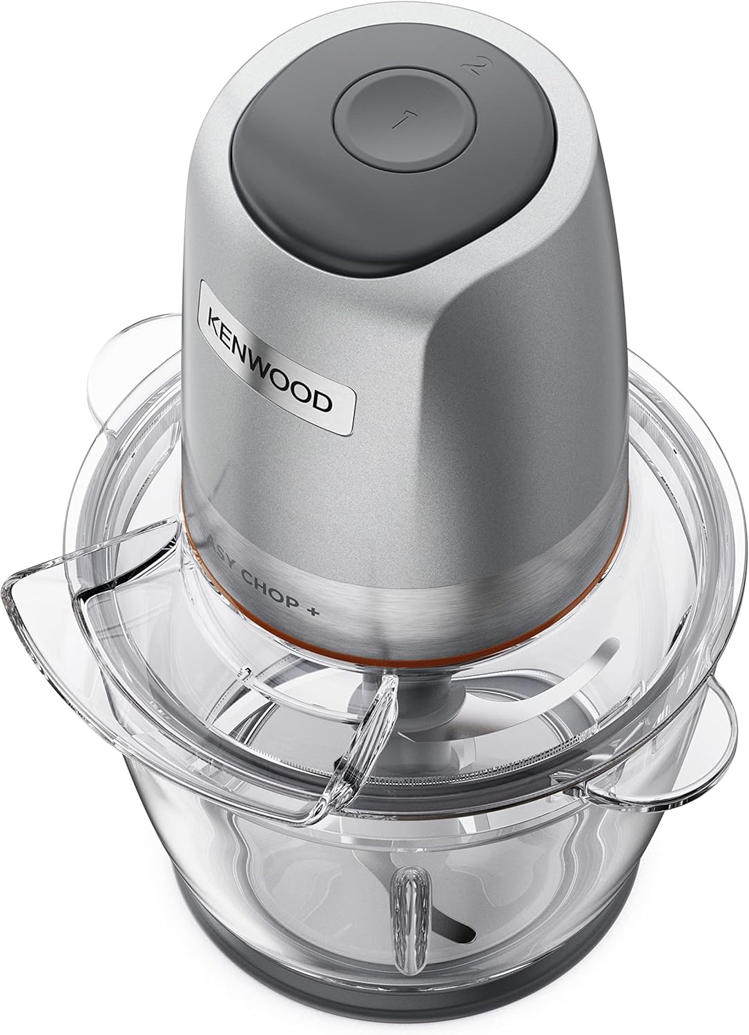 KENWOOD Stainless Steel Chopper 500W Electric Food Chopper with 1.2L SS Bowl (600ml working capacity), Dripper Pro, Quad Blade, Storage Lid, Dual Speed, Spatula, Ice Crush Function CHP62.700SI Silver