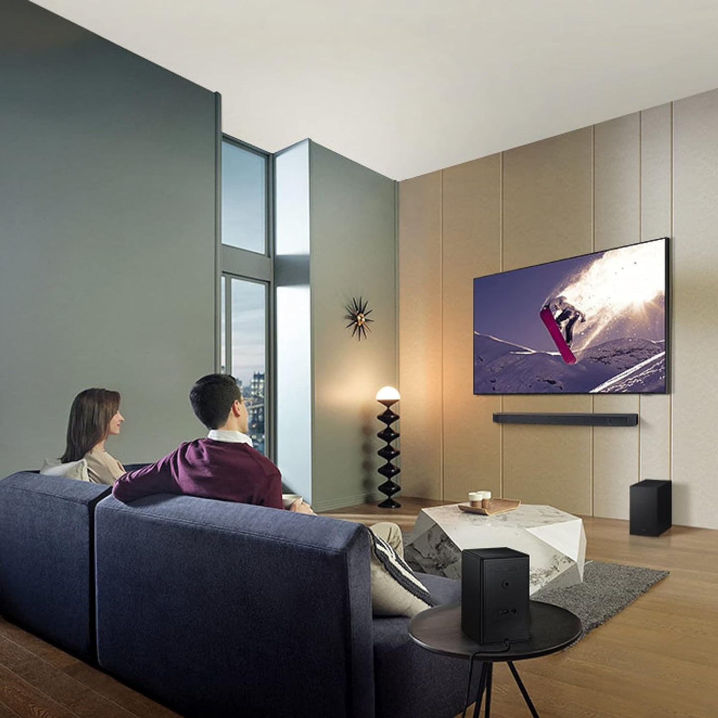 Samsung 160W Sound Tower High Power Party Speaker Water Resistant In Built Battery Bluetooth Connectivity - MX-ST40B/ZN - 2022 Model - 1 Year Warranty (UAE Version)