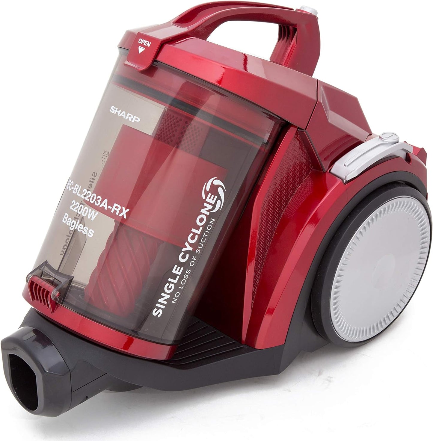 SHARP 2200W SINGLE CYCLONE CANISTER BAGLESS VACUUM CLEANER SILENT TECHNOLOGY WITH HEPA FILTER EC-BL2203A-RZ