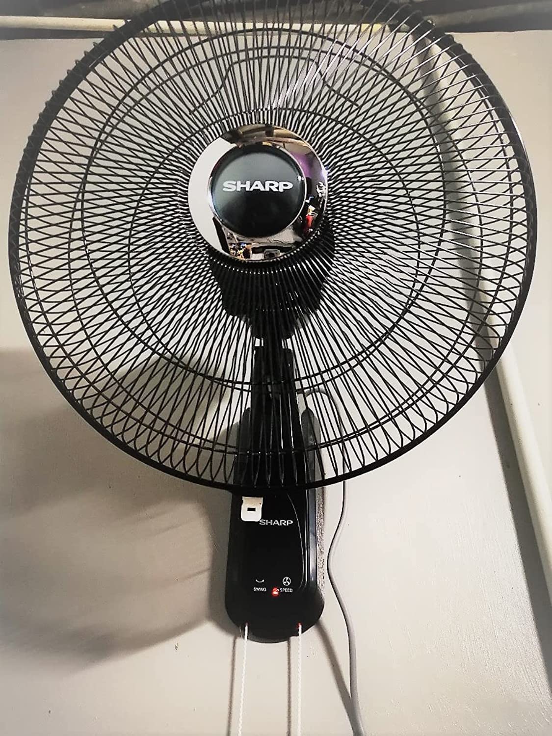 Sharp 16 Inches/40cms Blade 50 Watts Pedestal Free Standing Fan, Made In Malaysia, Pjs169 - Dark Grey"Min 1 year manufacturer warranty"