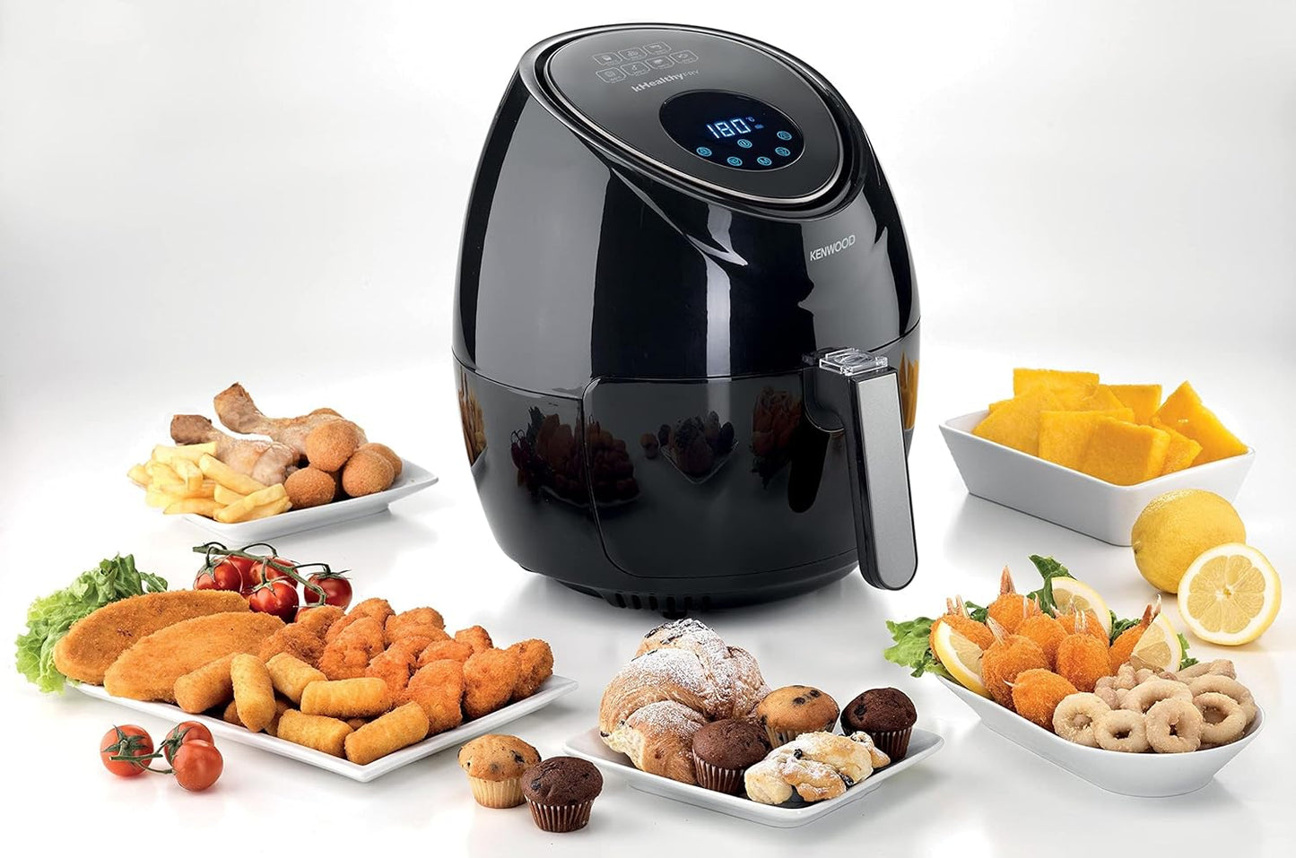 Kenwood Digital Air Fryer XL 3.8L 1.7Kg 1500W With Rapid Hot Air Circulation For Frying, Grilling, Broiling, Roasting, Baking And Toasting Hfp30.000Wh, White