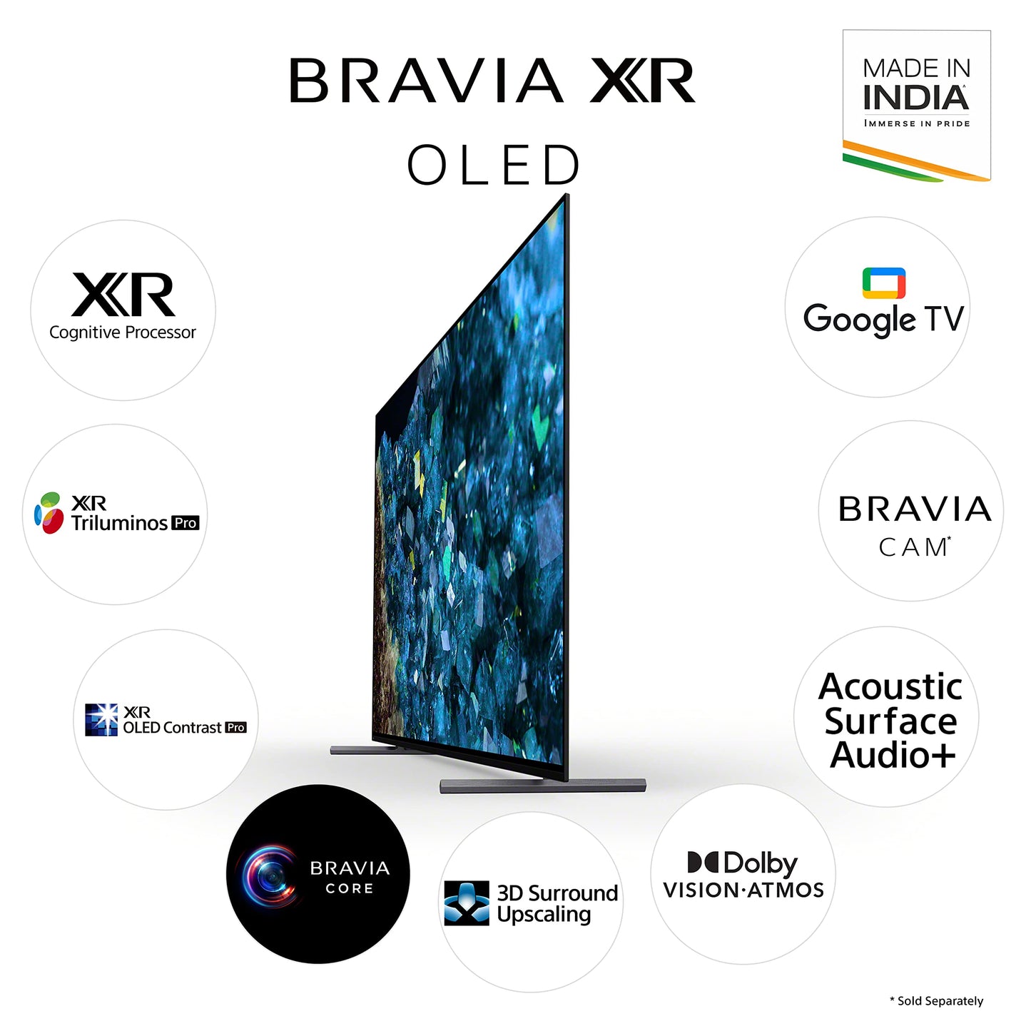 Sony Bravia 210 cm (83 inches) XR Series 4K Ultra HD Smart OLED Google TV XR-83A80L (Black)