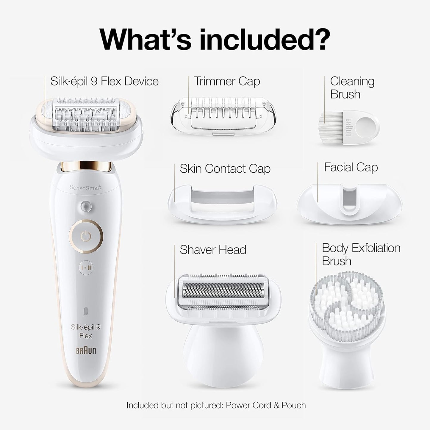 Braun Epilator Silk-épil 9 Flex 9-300 Beauty Set, Facial Hair Removal for Women, Shaver & Trimmer, Cordless, Rechargeable, Wet & Dry, FaceSpa