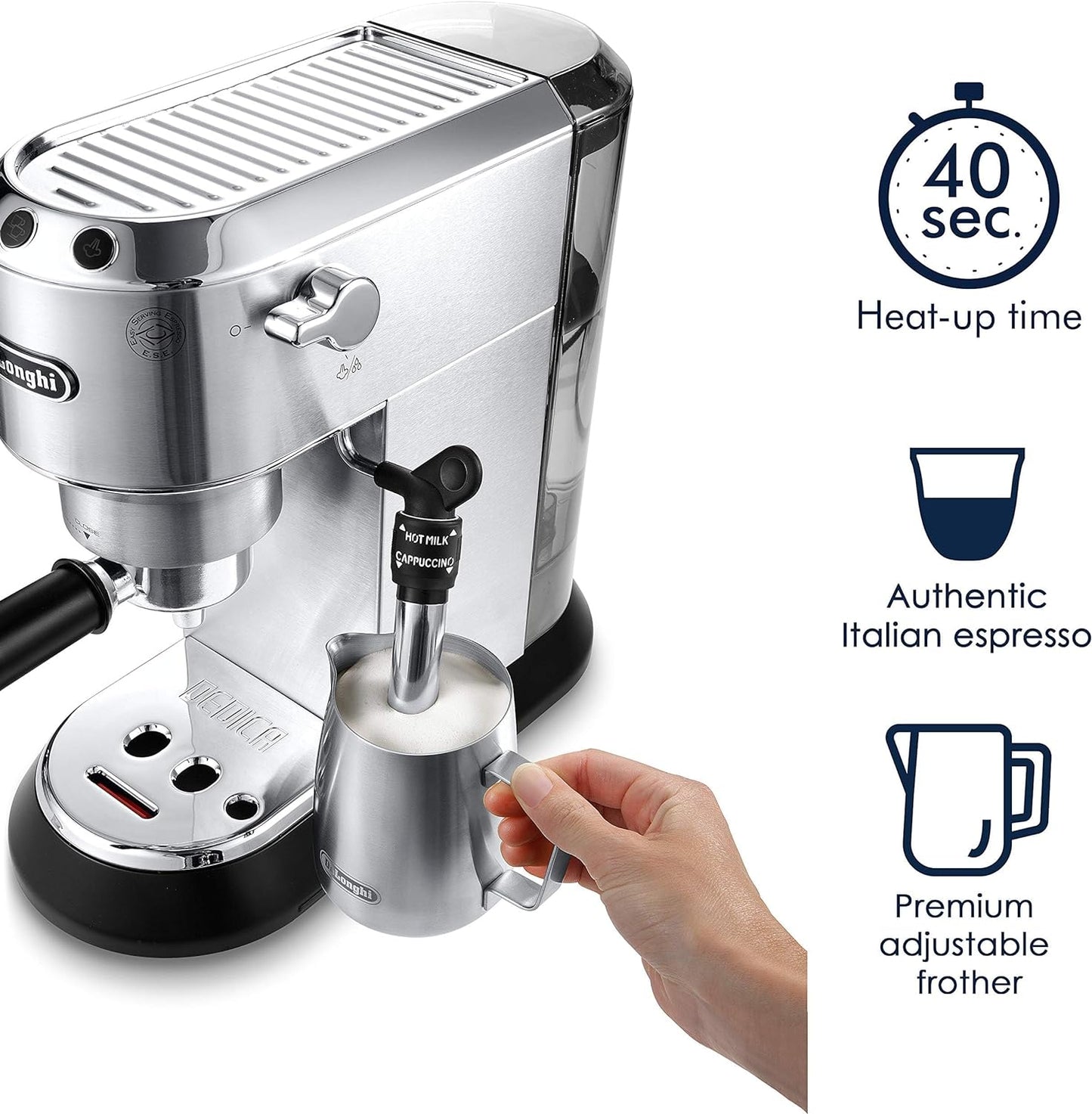 DeLonghi America, EC685M Dedica Deluxe Espresso, Silver