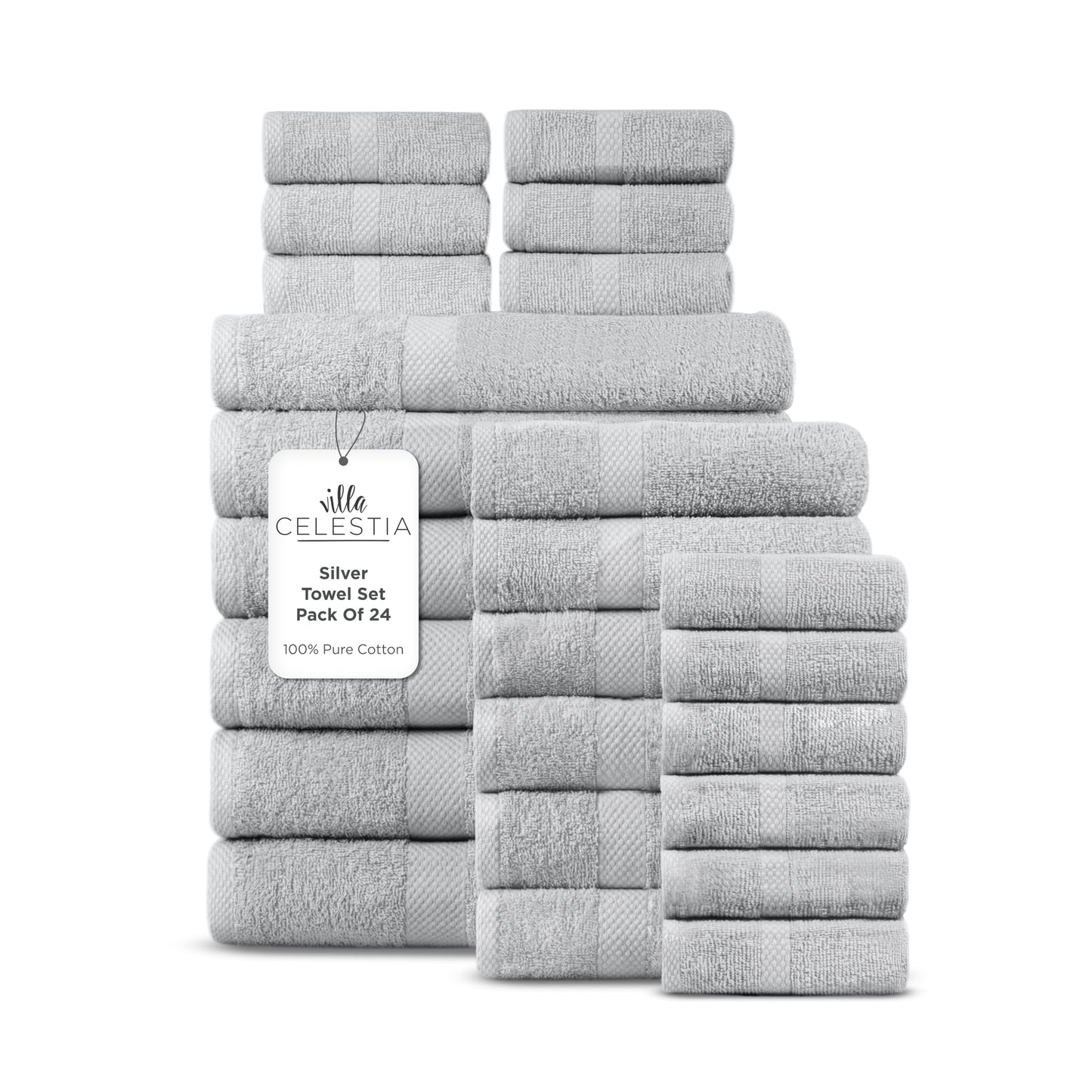 600 GSM 100% Cotton Bath Towels, Grey, Set of 4, Highly Absorbent, Plush, Soft, Quick Dry, 4 Pieces Combed Cotton Luxury Towels for Hotels, Spa, Salon, Bathroom, Dorm, Pack of 4