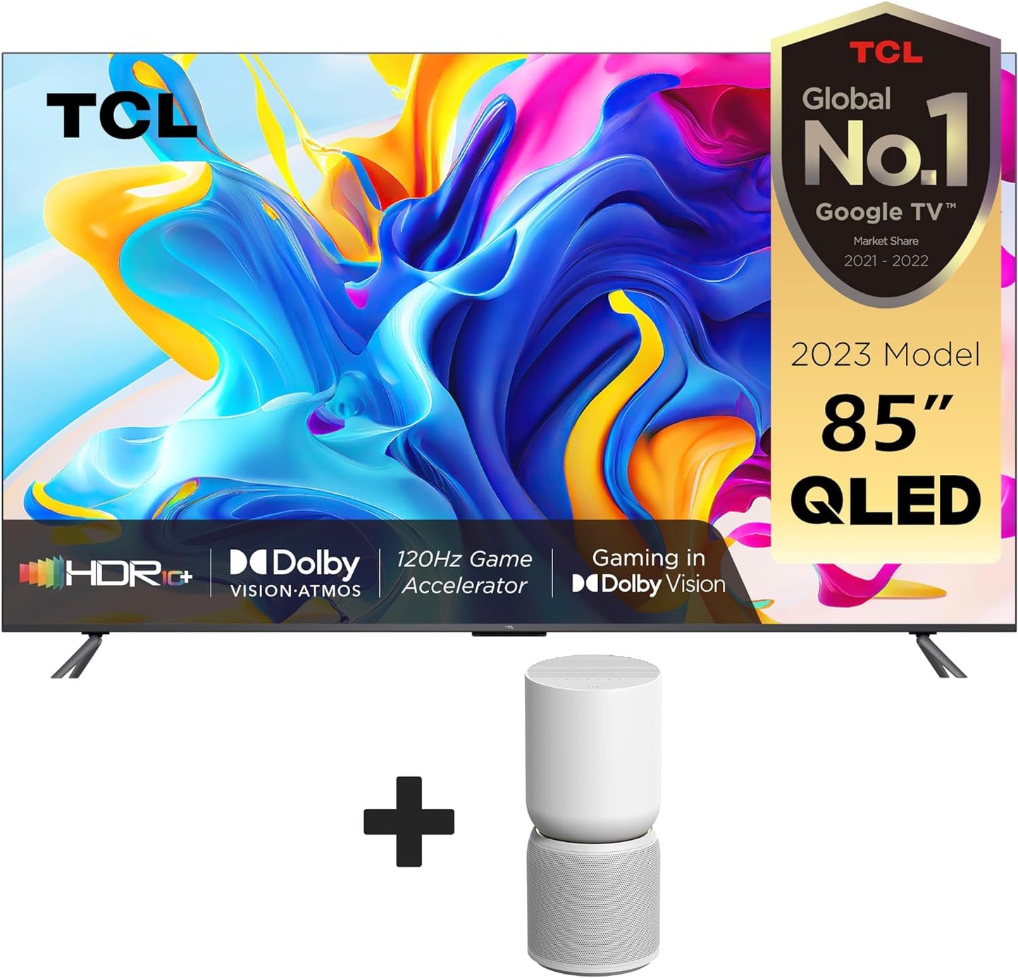 TCL 75 Inch TV 4K QLED Smart TV Dolby Vision Atmos HDR 10+ Game Master Wide Colour Gamut Quantum Dot Technology - 75C645 (2023 Model)