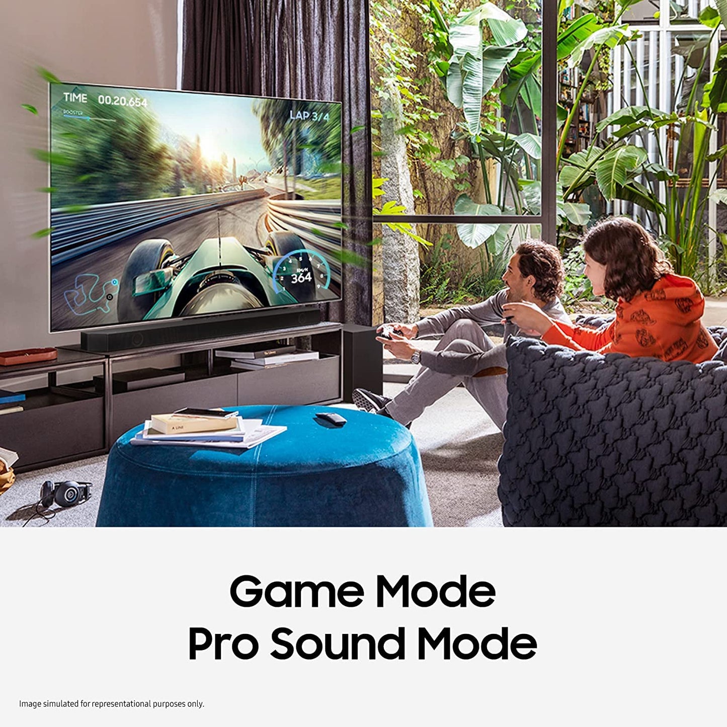 Samsung Q-Symphony soundbar (HW-Q700B) with 3 Channels, 1 subwoofer Channel, and 2 up-Firing Channels, Dolby True HD with Google & Alexa Smart Speaker (Black)