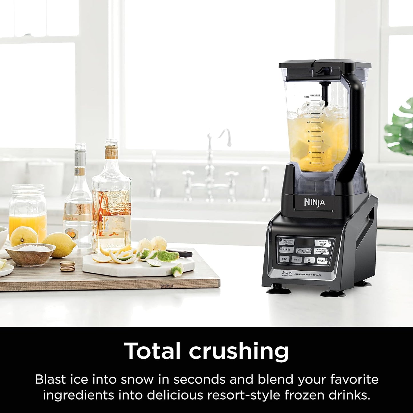 Ninja Nutri Ninja BL642 Personal and Countertop Blender with 1200-Watt Auto-iQ Base, 72-Ounce Pitcher, 18, 24, 32-Ounce Cups Spout Lids