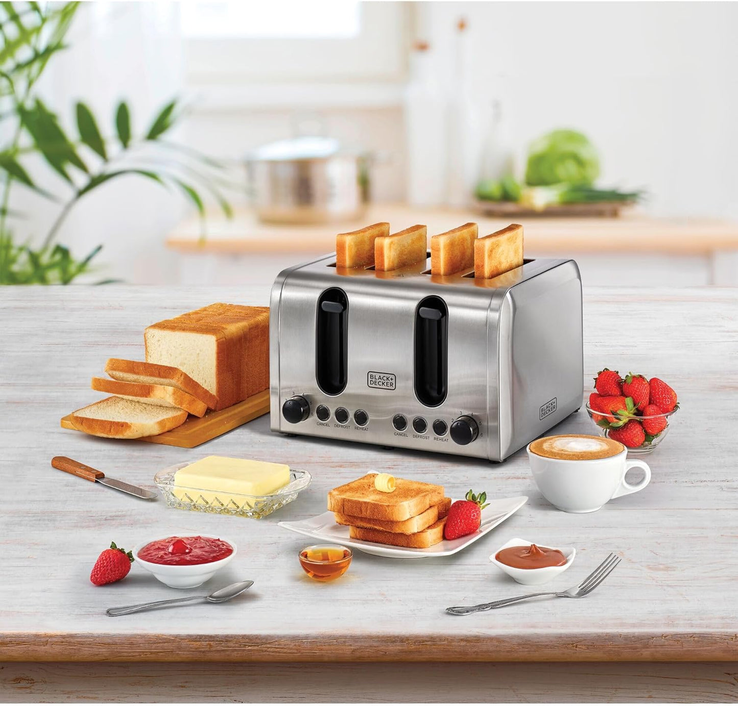BLACK+DECKER 2 Slice Stainless Steel Toaster, Silver - ET244-B5.