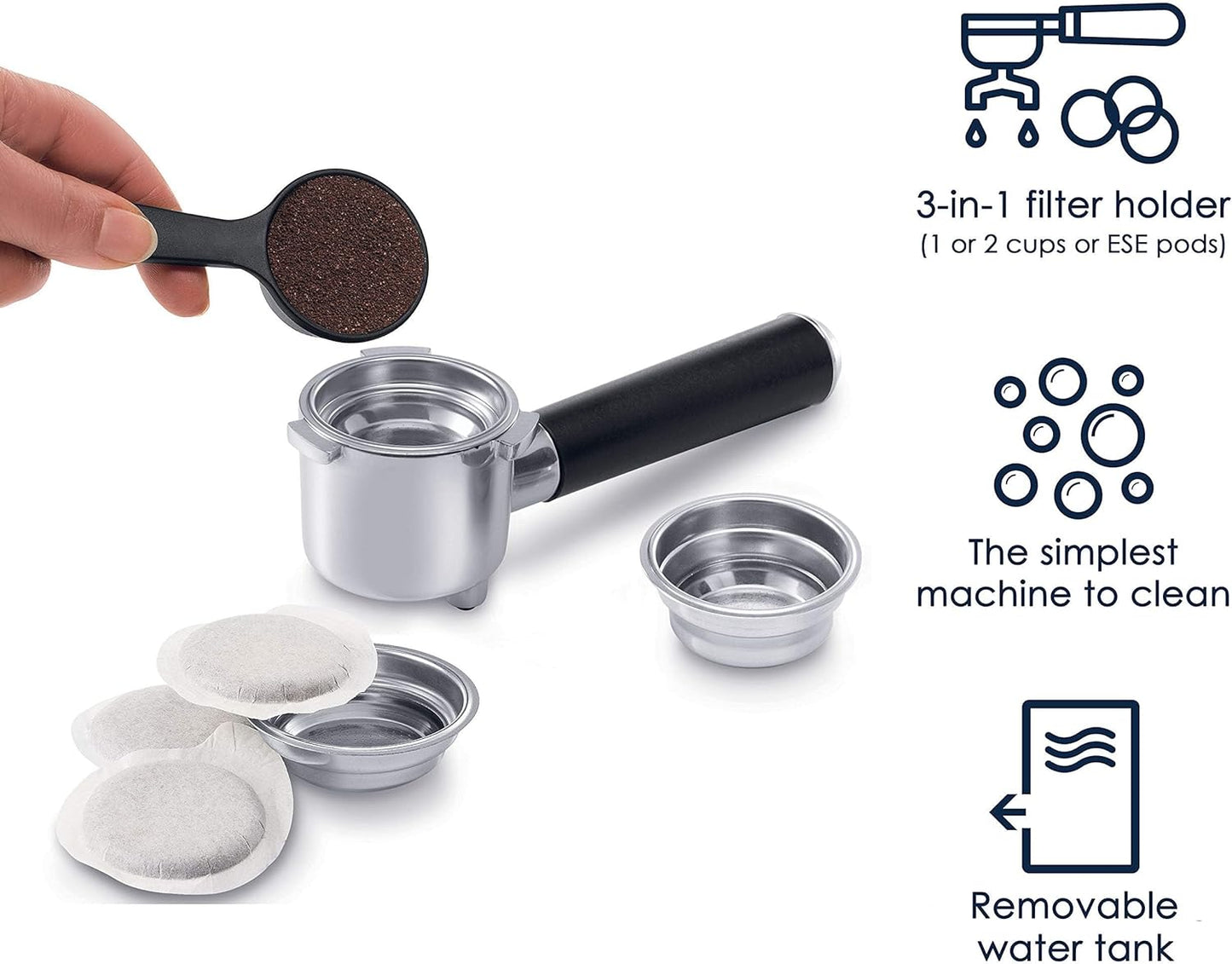 DeLonghi America, EC685M Dedica Deluxe Espresso, Silver