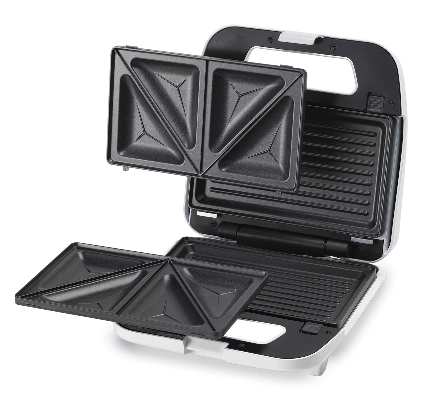 KENWOOD 2-in-1 Sandwich Maker & Grill with 2 Sets of Non Stick Multifunctional Plates for Grilling and Toasted Sandwiches SMP02.000WH White