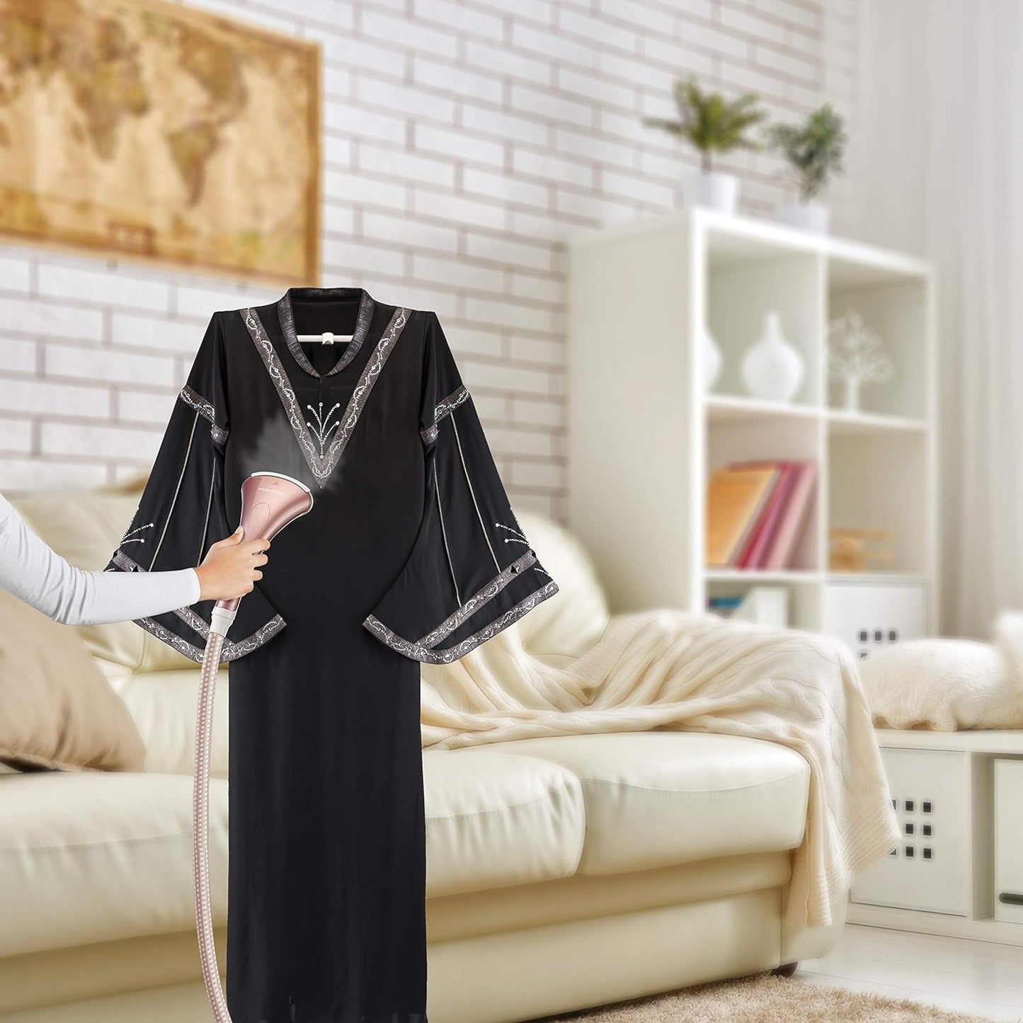 BLACK+DECKER 2400W 1.5L Upright Garment Steamer 35gm/min Steam, With Adjustable Double Poles Rotary Wheels, Multiple Attachments, For Quick Wrinkle Free&Santized Garment GST2400-B5