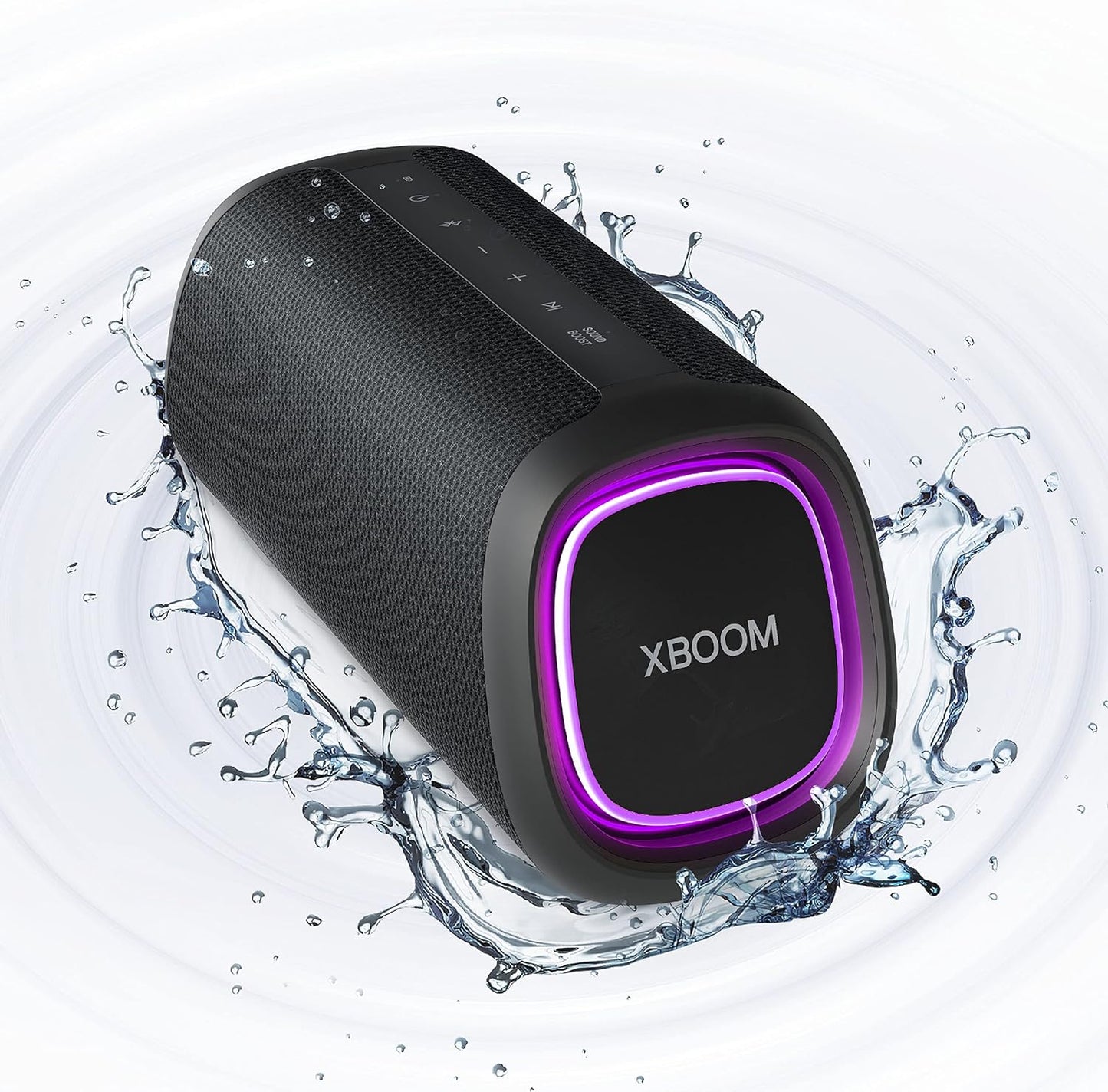 LG XG7QBK.DUSALLK Go Portable Bluetooth Speaker - LED Lighting and up to 24-Hour Battery, Black