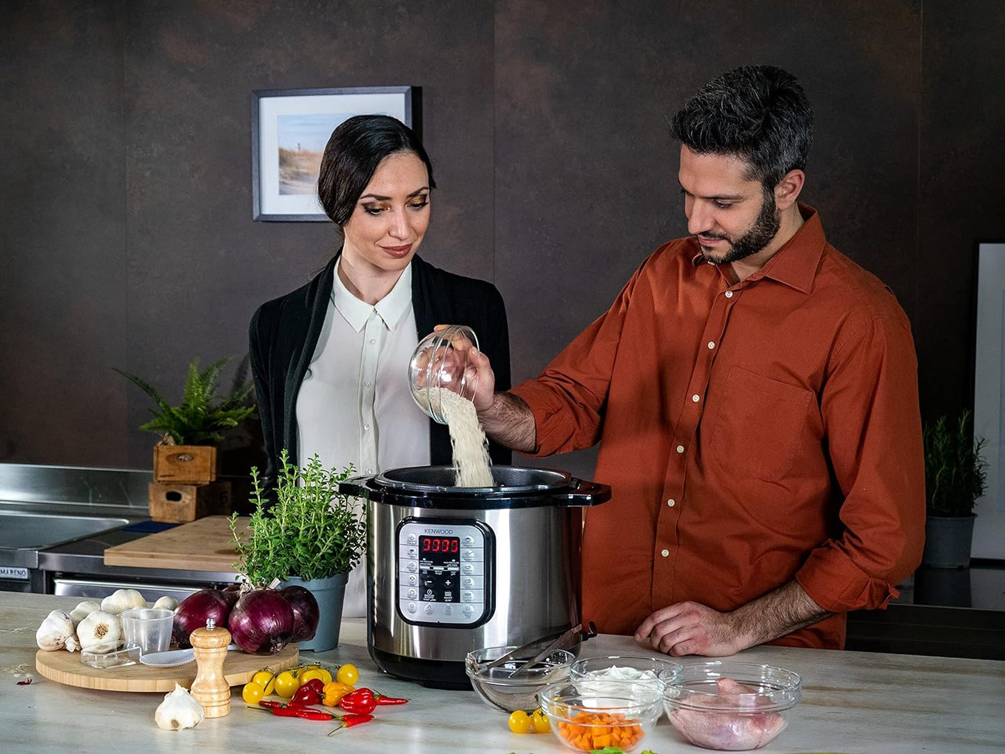 Kenwood 16 In 1 Electric Pressure Cooker 8L 1000W Multifunctional Programmable Multicooker With Safety Feature, Smart Cook Programs, Pcm80 Silver/Black, Pcm80.000Ss