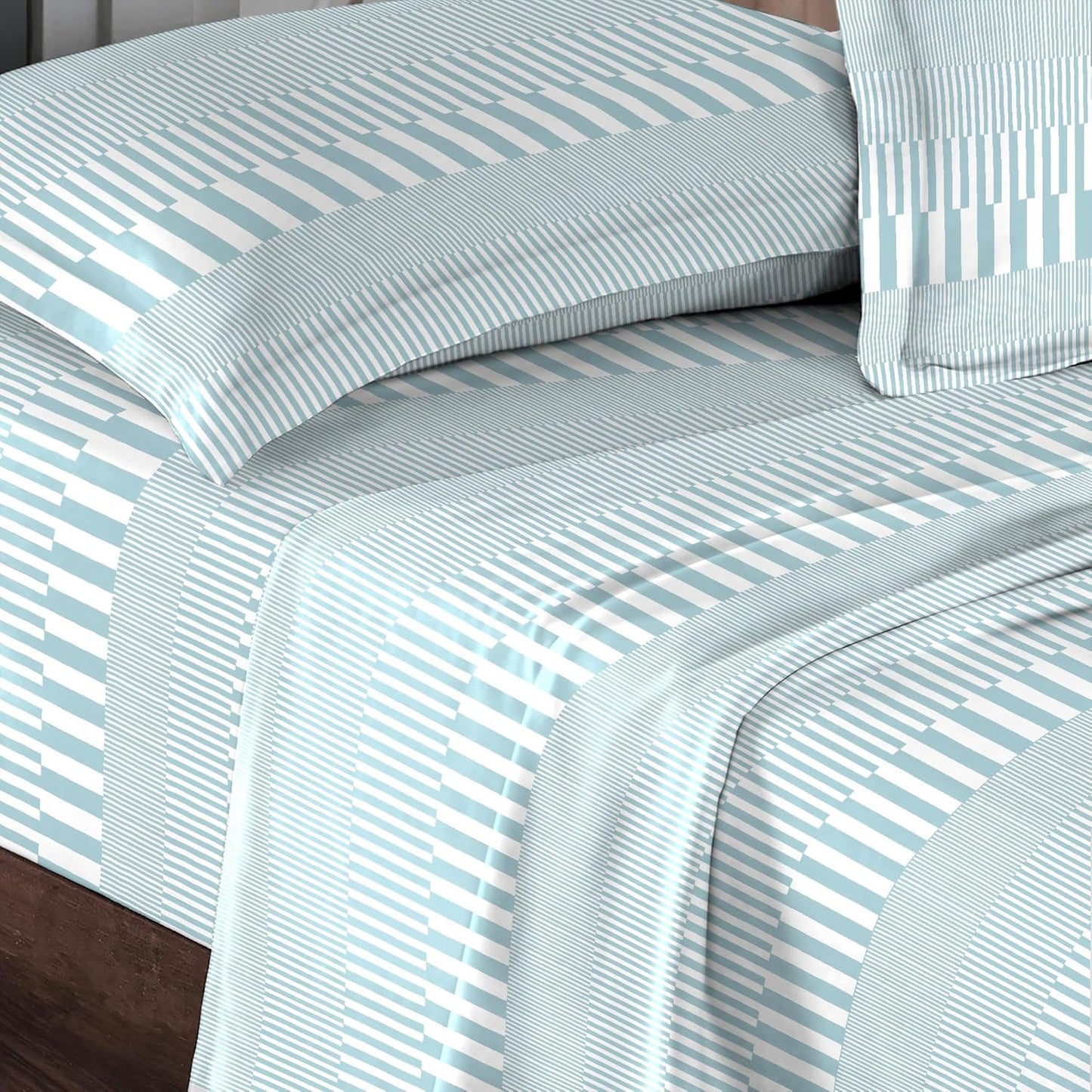 Pizuna Pure 100% Cotton Sheets California King Size, Luxurious 400 Thread Count Long Staple Cotton Sateen Sheets California King with 15inch Deep Pocket (Combed Cotton Sheets California King)