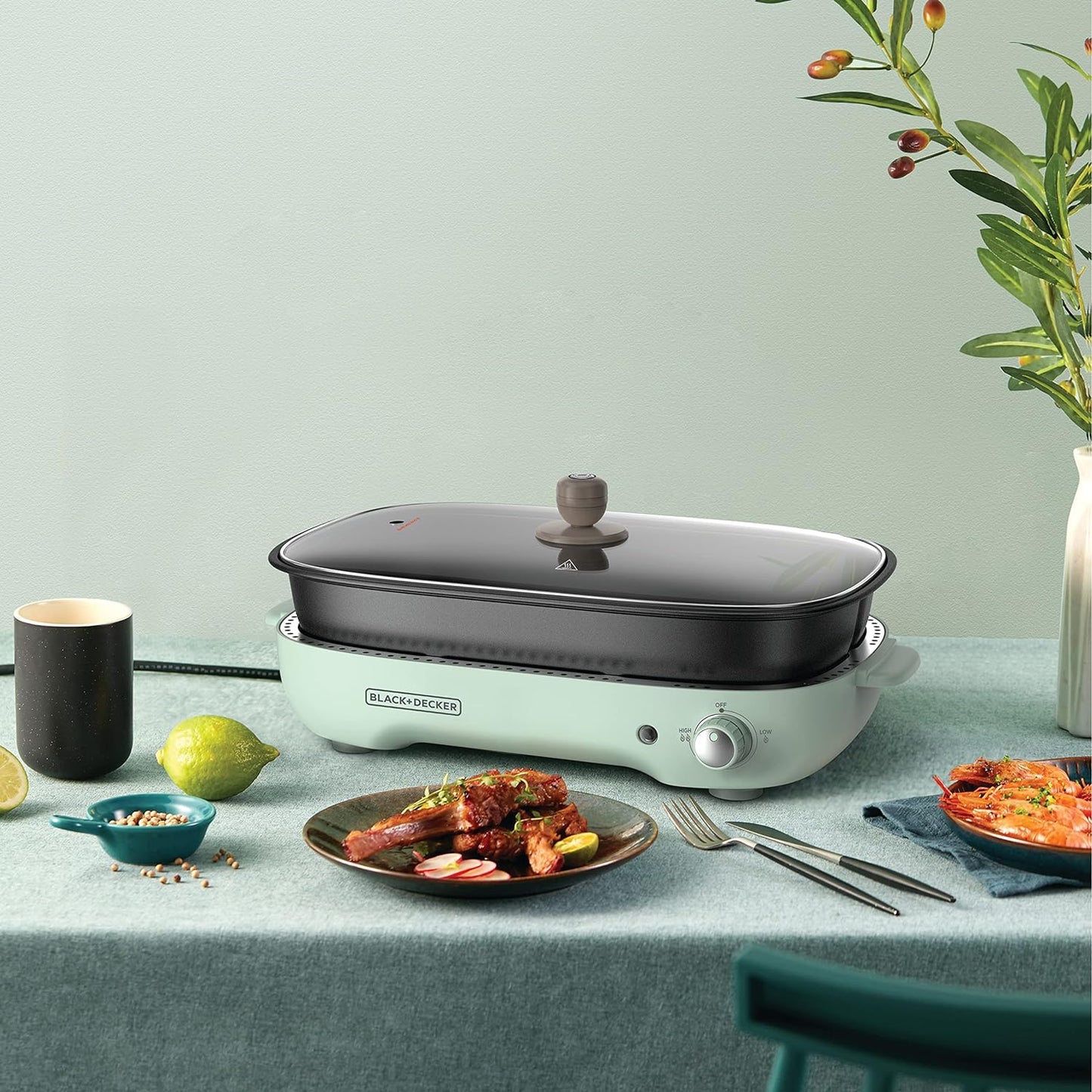 Black+Decker 2000W Family Health Grill, Black/Silver, Cg2000-B5, 2 Year Warranty