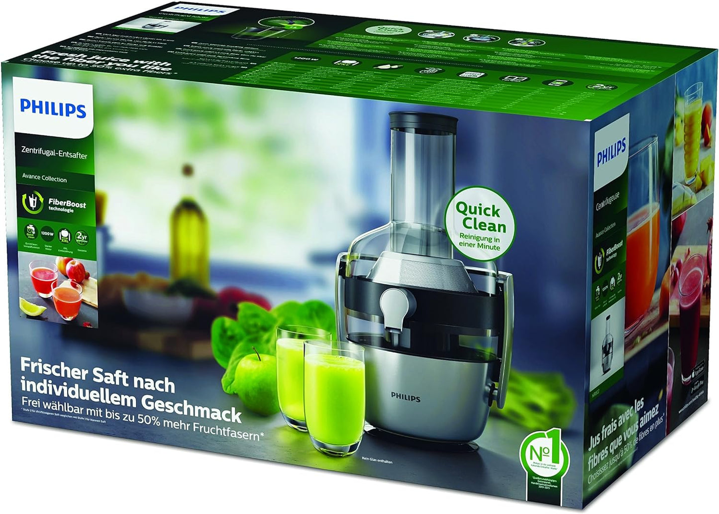 Philips 1200W Avance Collection Juicer- 1200W, 1L Capacity, XXL Feeding Tube, Lower Noise - HR1922/21