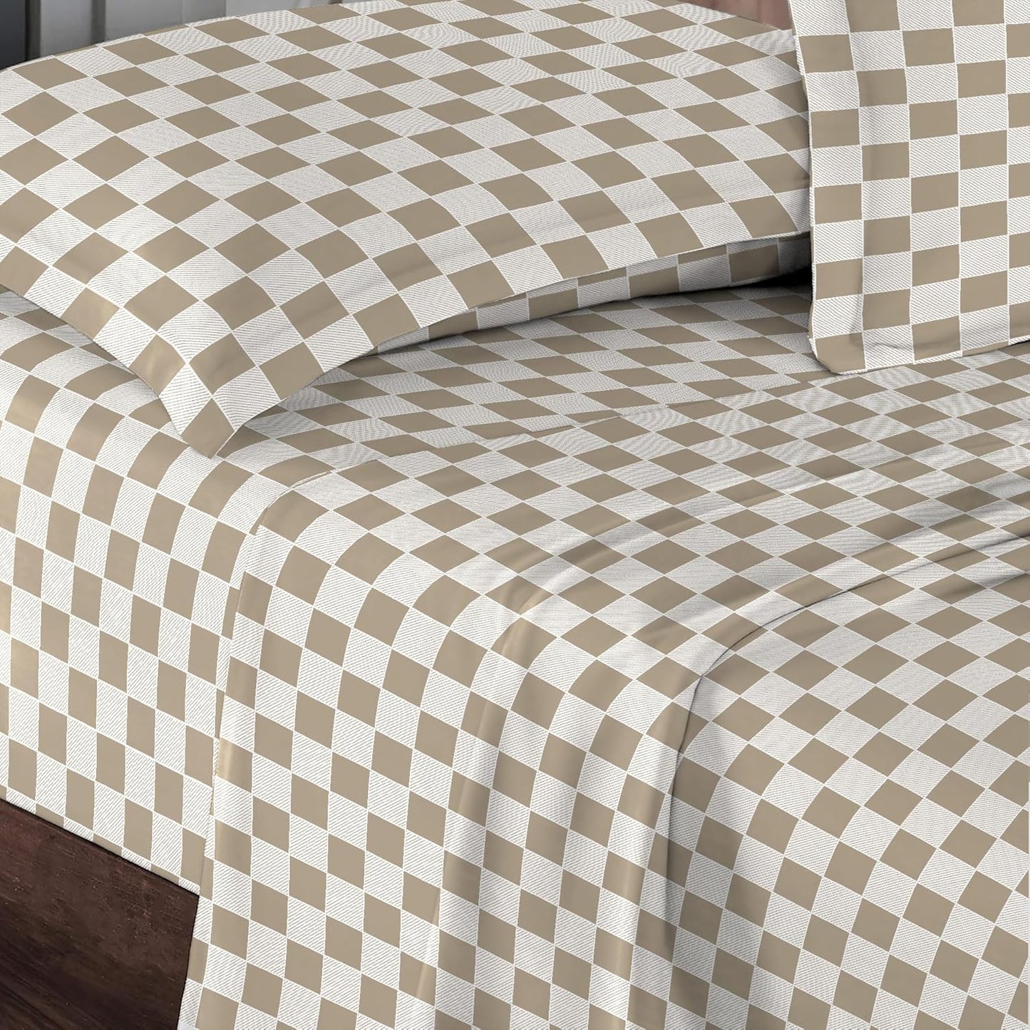 Pizuna Pure 100% Cotton Sheets California King Size, Luxurious 400 Thread Count Long Staple Cotton Sateen Sheets California King with 15inch Deep Pocket (Combed Cotton Sheets California King)