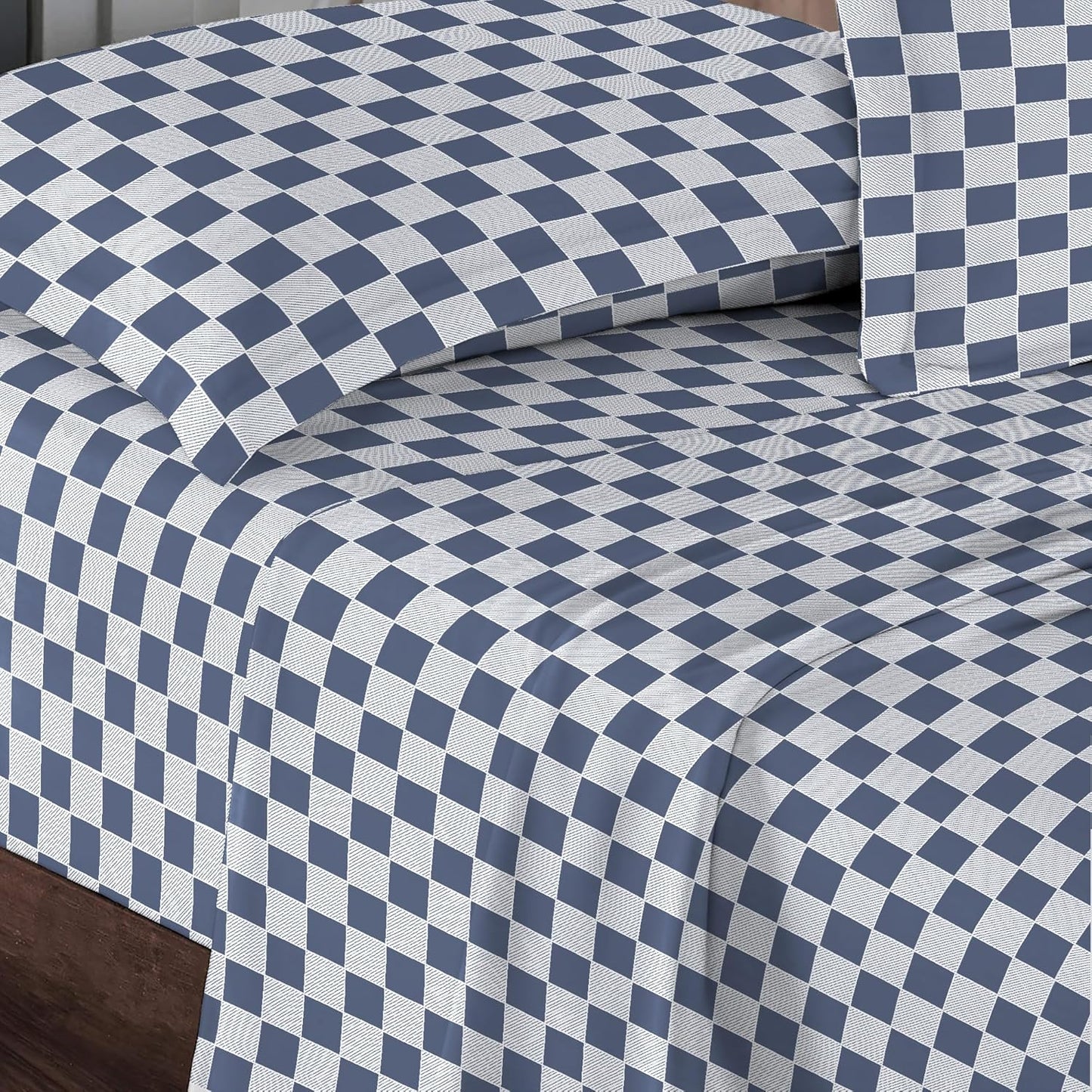 Pizuna Pure 100% Cotton Sheets California King Size, Luxurious 400 Thread Count Long Staple Cotton Sateen Sheets California King with 15inch Deep Pocket (Combed Cotton Sheets California King)