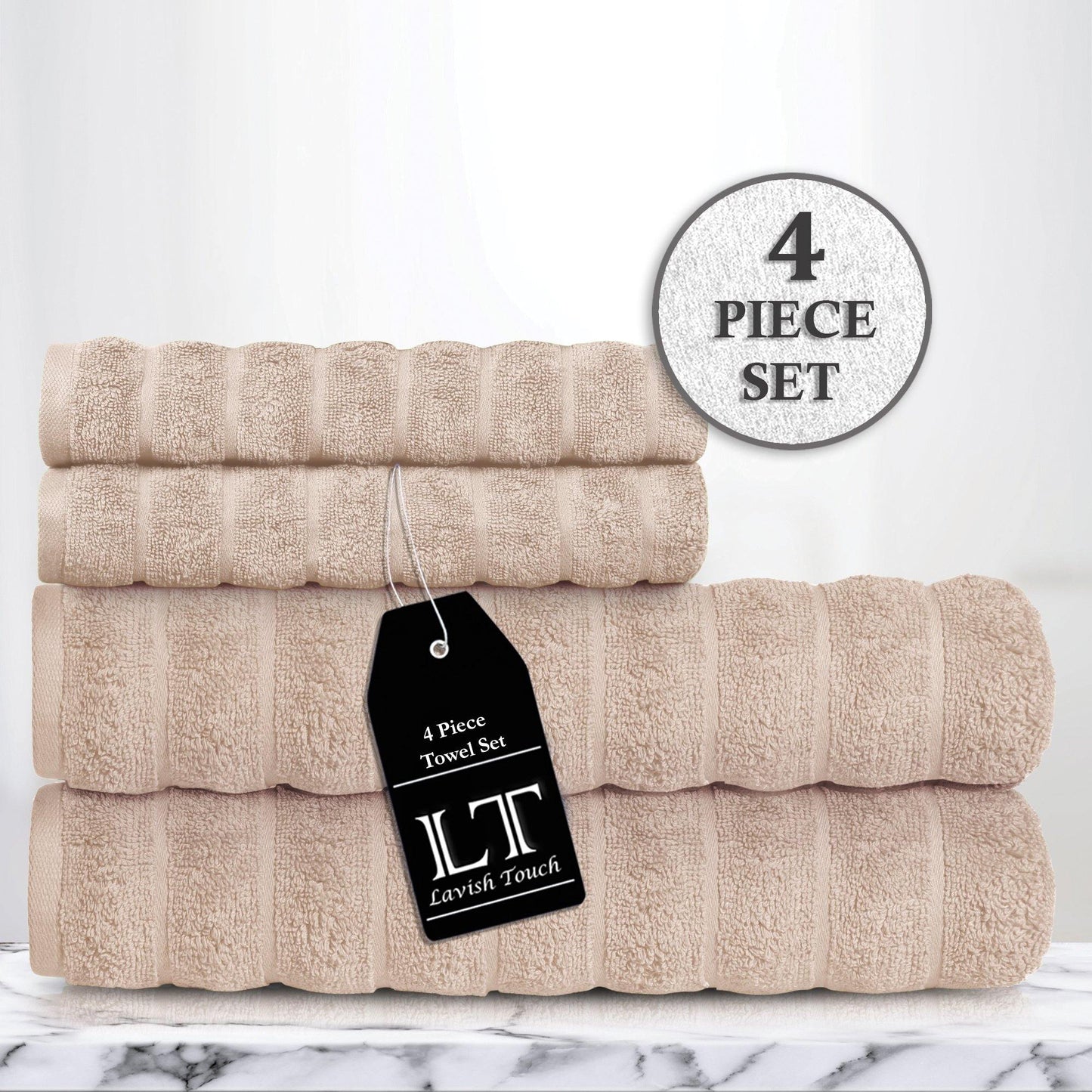 Lavish Touch 100% Cotton 650 GSM Towel Set 4 Pcs - Kea Global