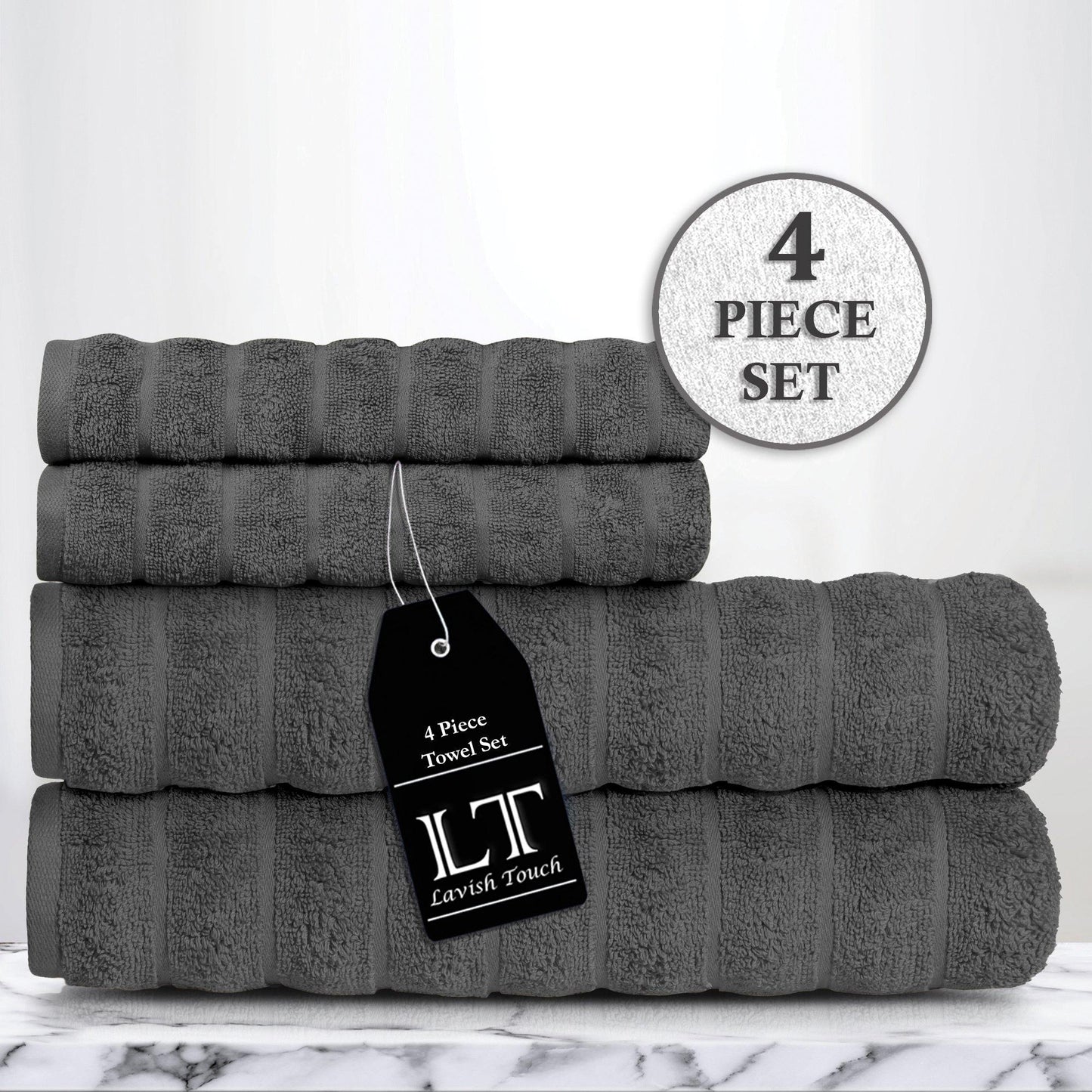 Lavish Touch 100% Cotton 650 GSM Towel Set 4 Pcs - Kea Global