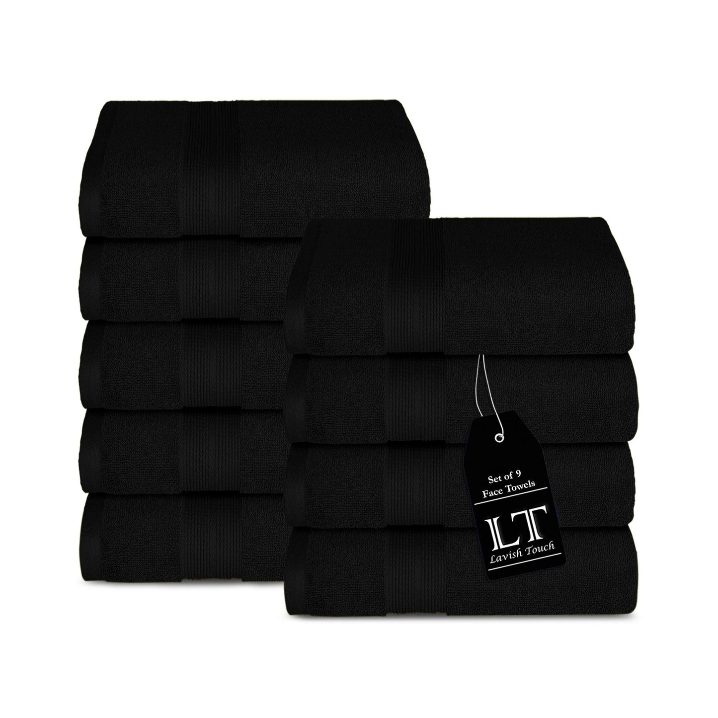 Lavish Touch 650 GSM 100% Cotton 9 Pack Washcloths Set - Kea Global