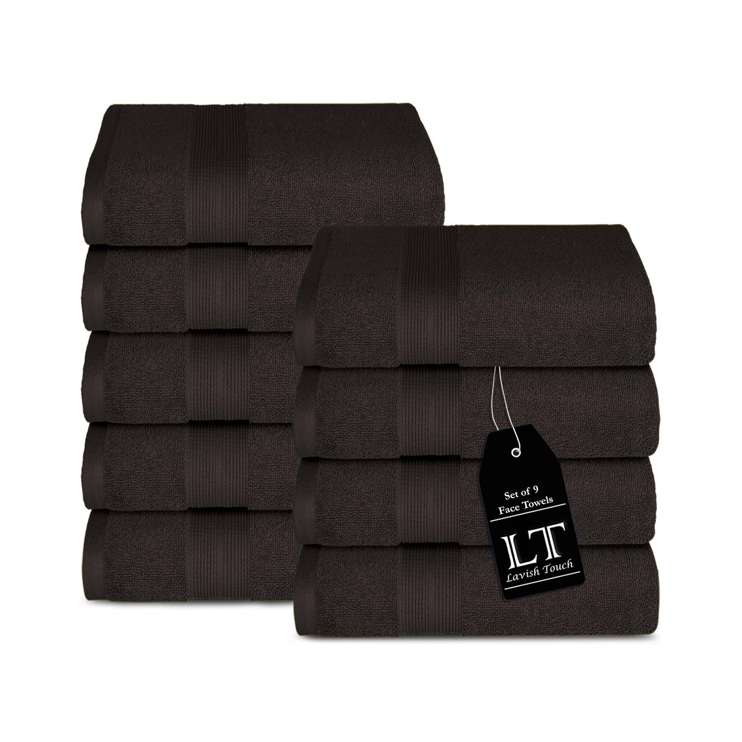 Lavish Touch 650 GSM 100% Cotton 9 Pack Washcloths Set - Kea Global