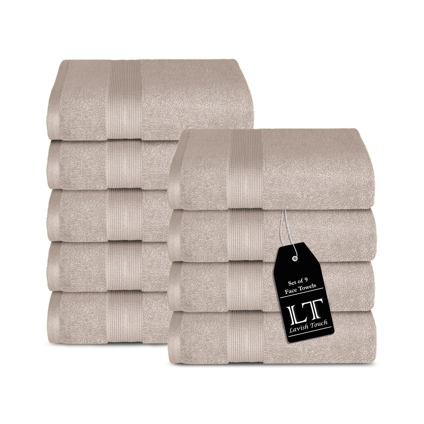 Lavish Touch 650 GSM 100% Cotton 9 Pack Washcloths Set - Kea Global
