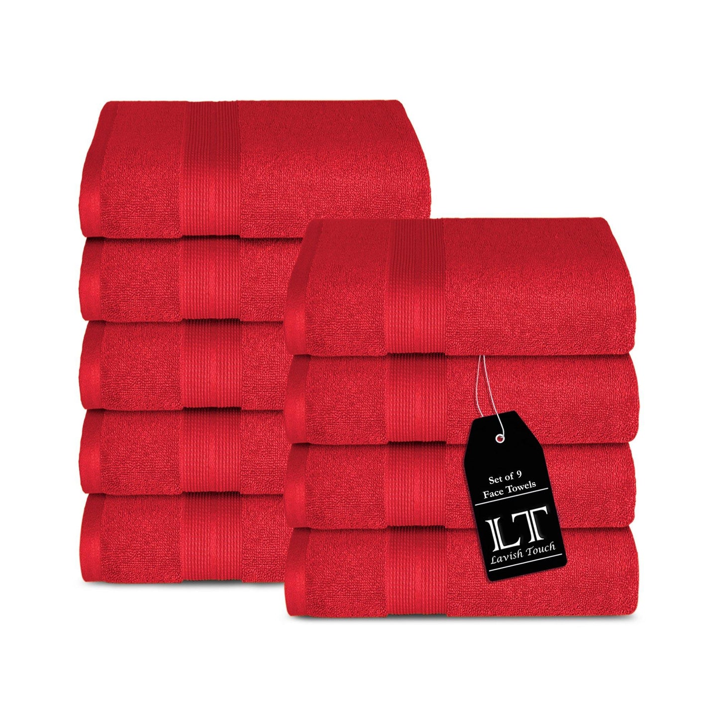 Lavish Touch 650 GSM 100% Cotton 9 Pack Washcloths Set - Kea Global