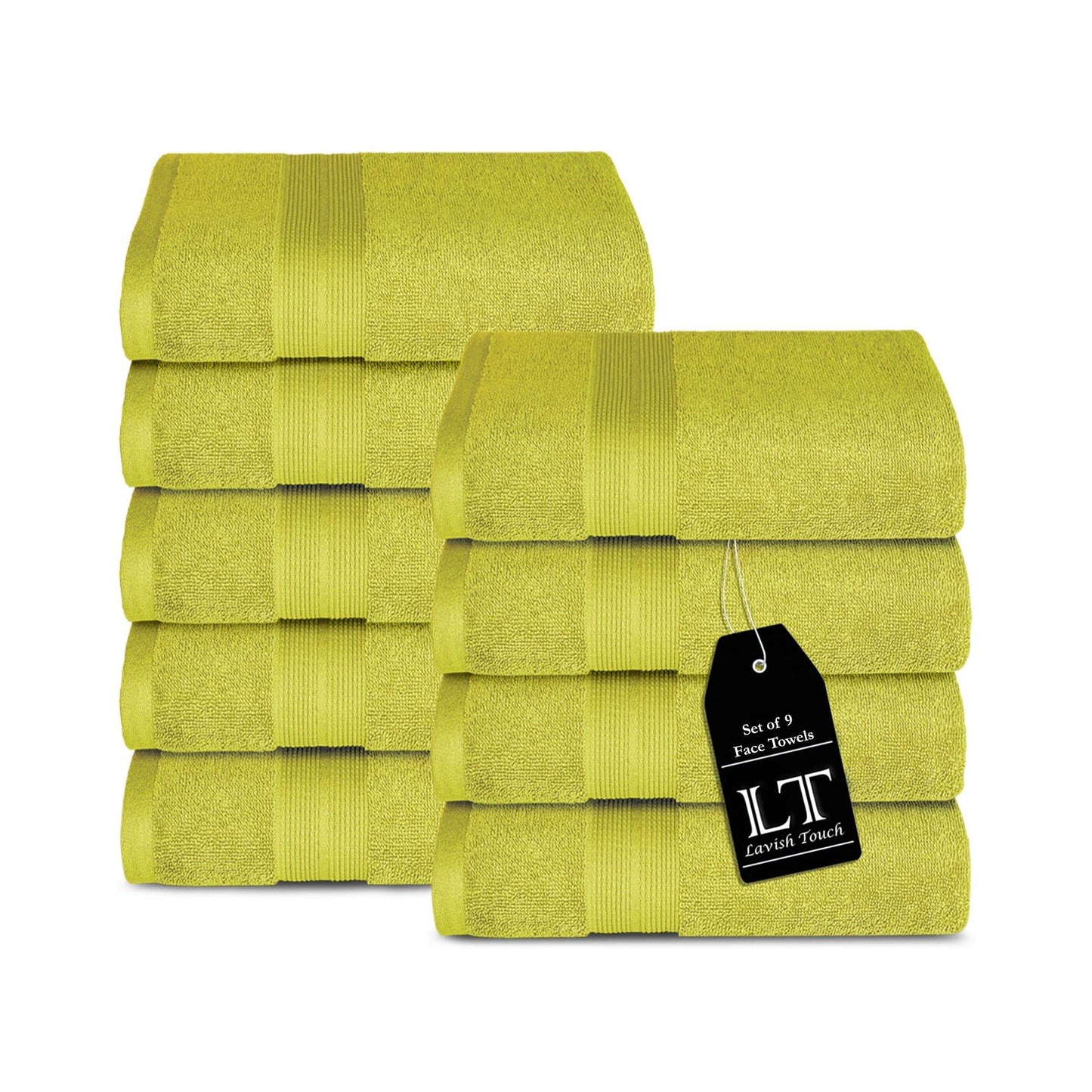 Lavish Touch 650 GSM 100% Cotton 9 Pack Washcloths Set - Kea Global