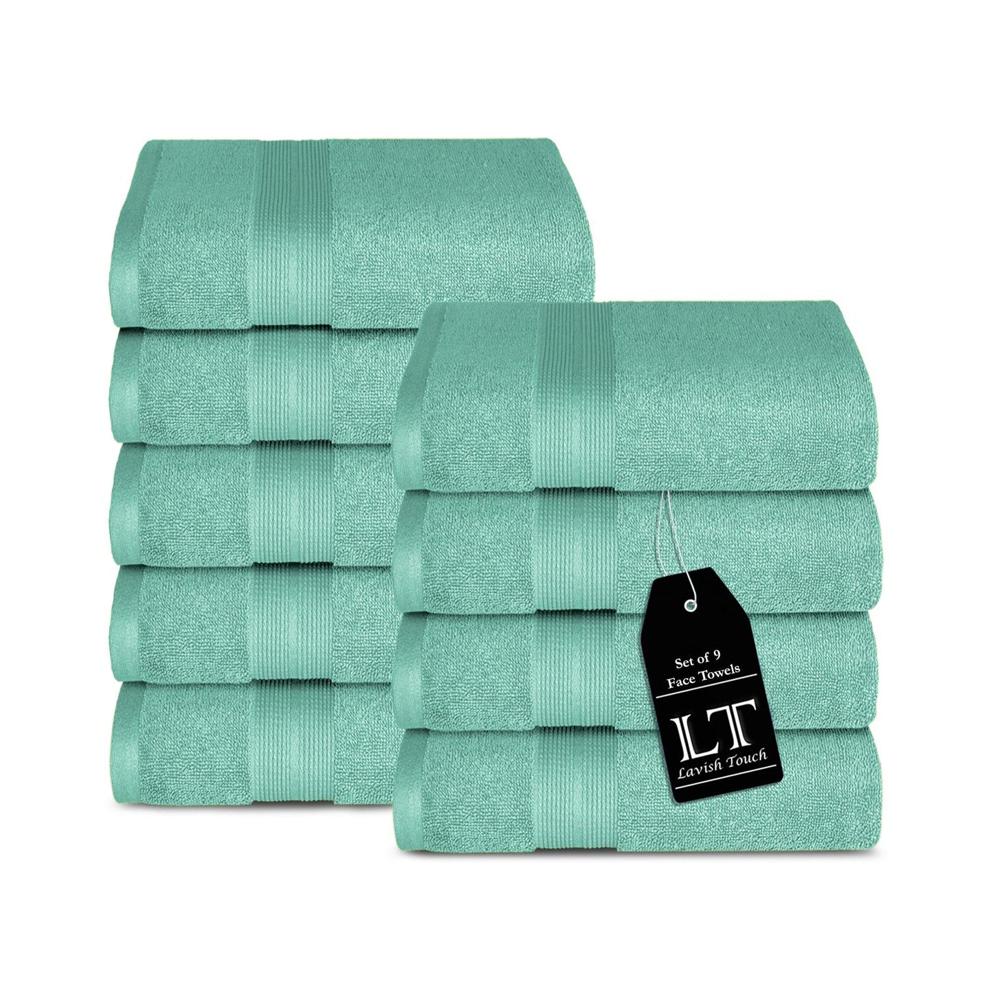Lavish Touch 650 GSM 100% Cotton 9 Pack Washcloths Set - Kea Global