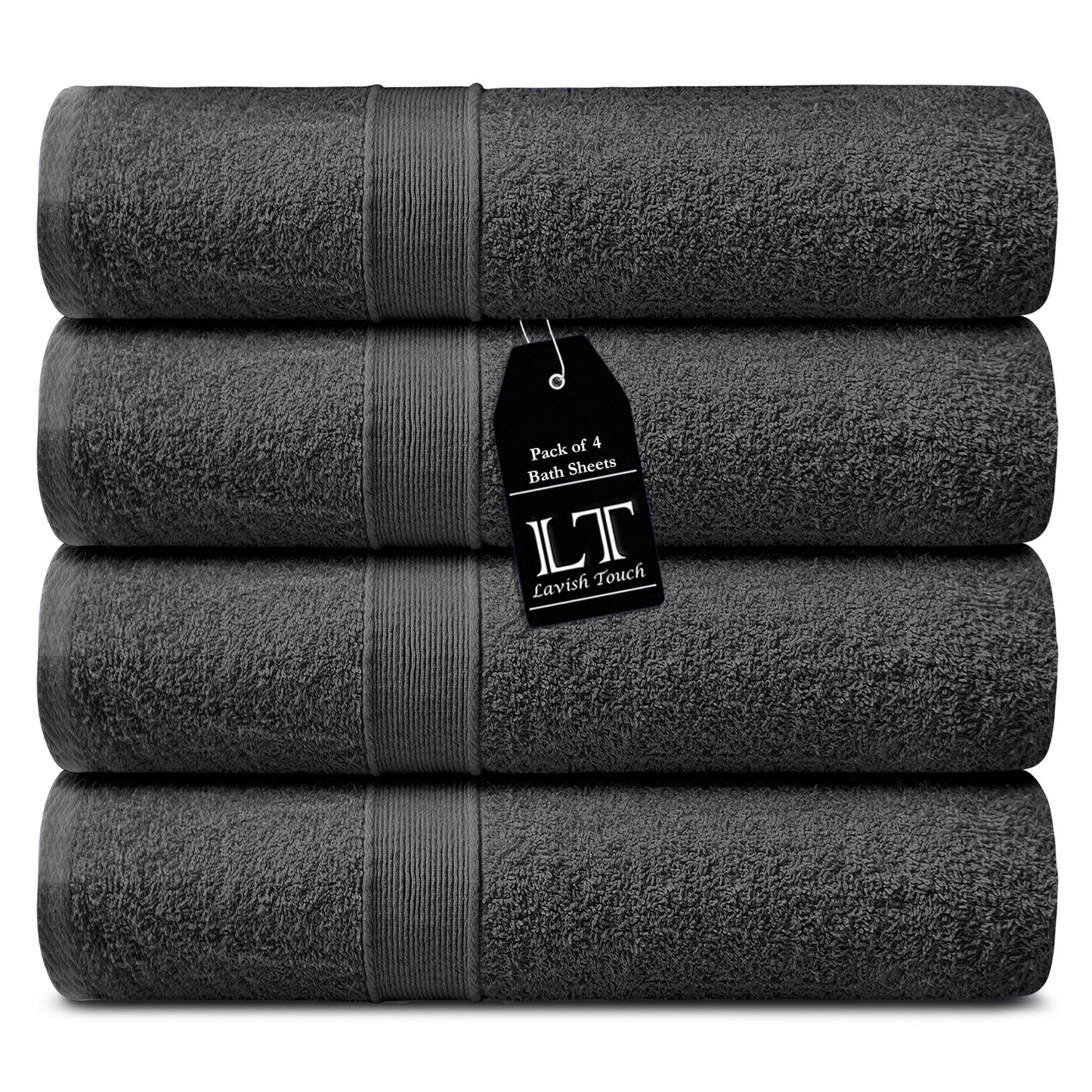 Lavish Touch 400 GSM 100% Cotton 4 Pack Bath Sheets Set - Kea Global