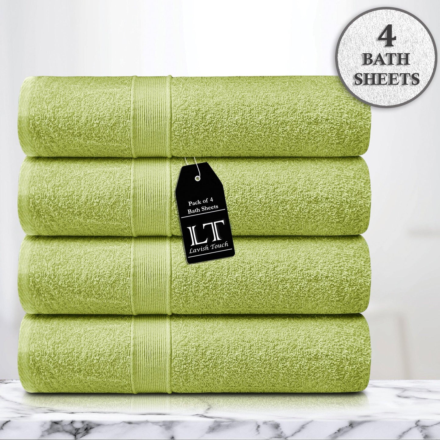 Lavish Touch 400 GSM 100% Cotton 4 Pack Bath Sheets Set - Kea Global