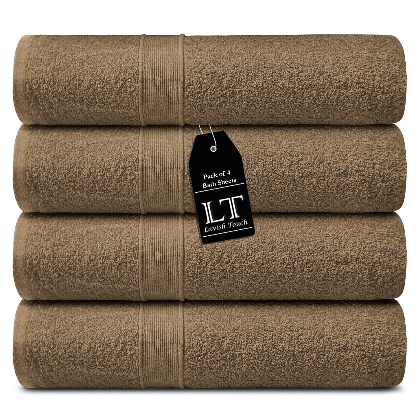 Lavish Touch 400 GSM 100% Cotton 4 Pack Bath Sheets Set - Kea Global
