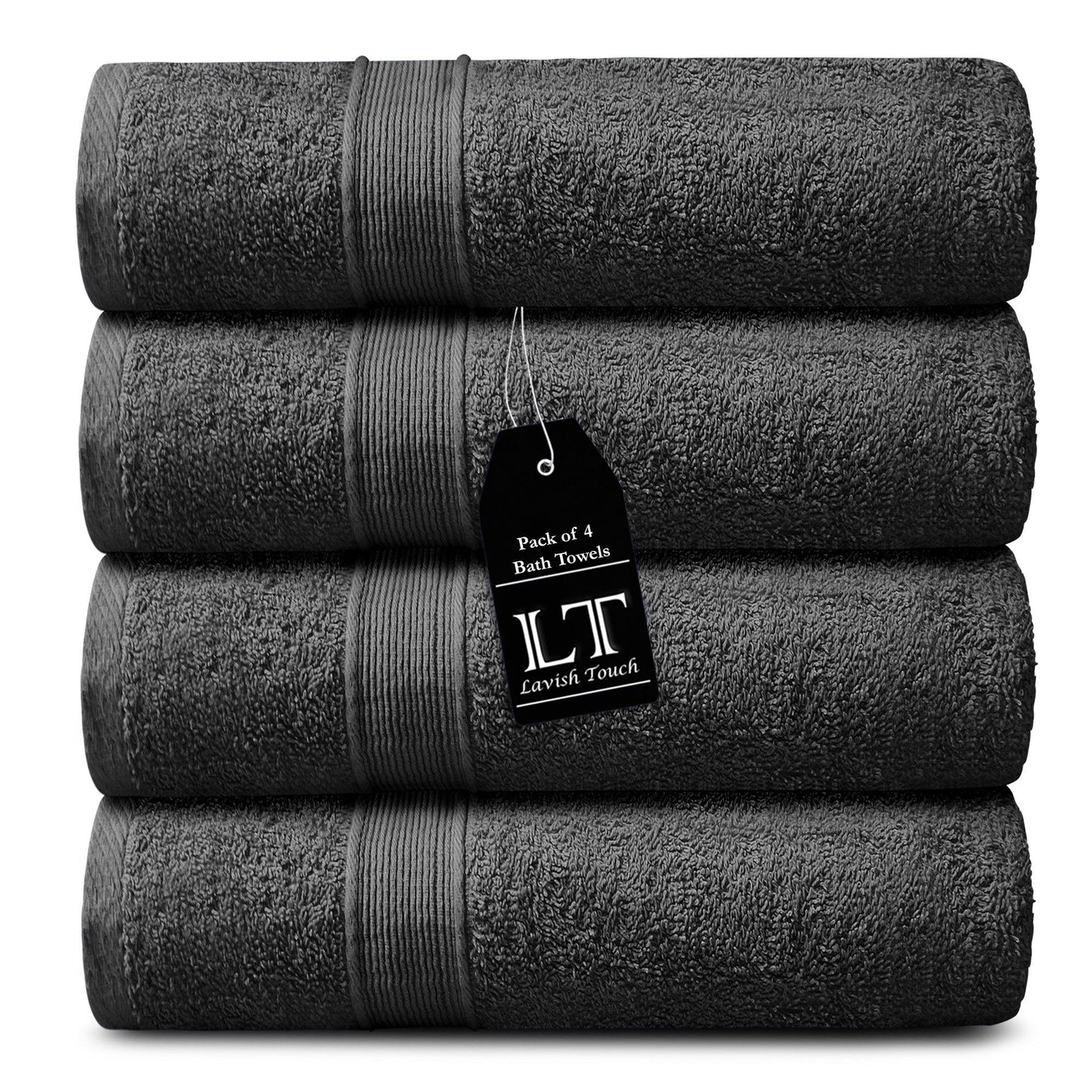 Lavish Touch 400 GSM 100% Cotton 4 Pack Bath Towels Set - Kea Global